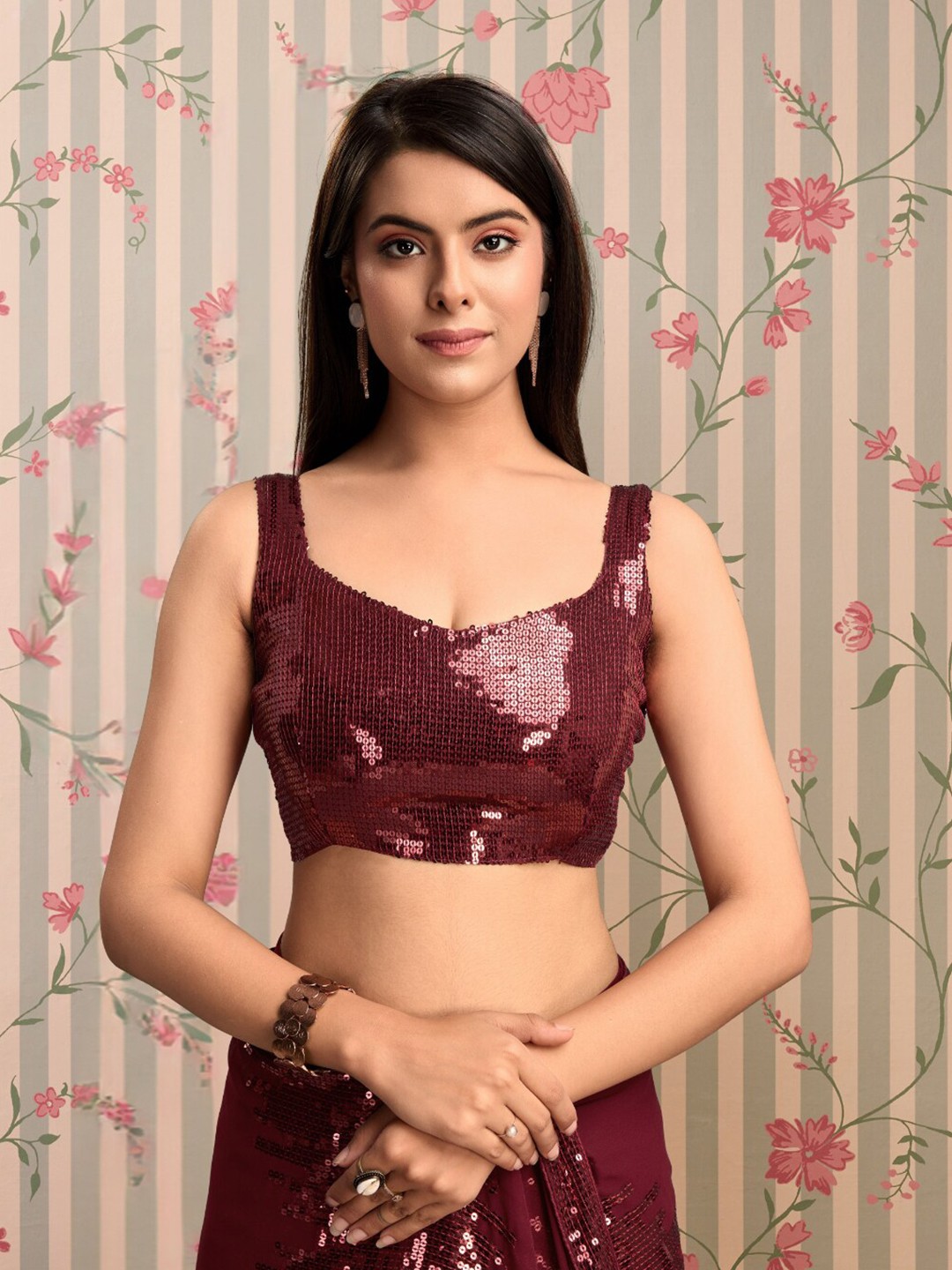 Embellished Sequinned Ready to wear Saree