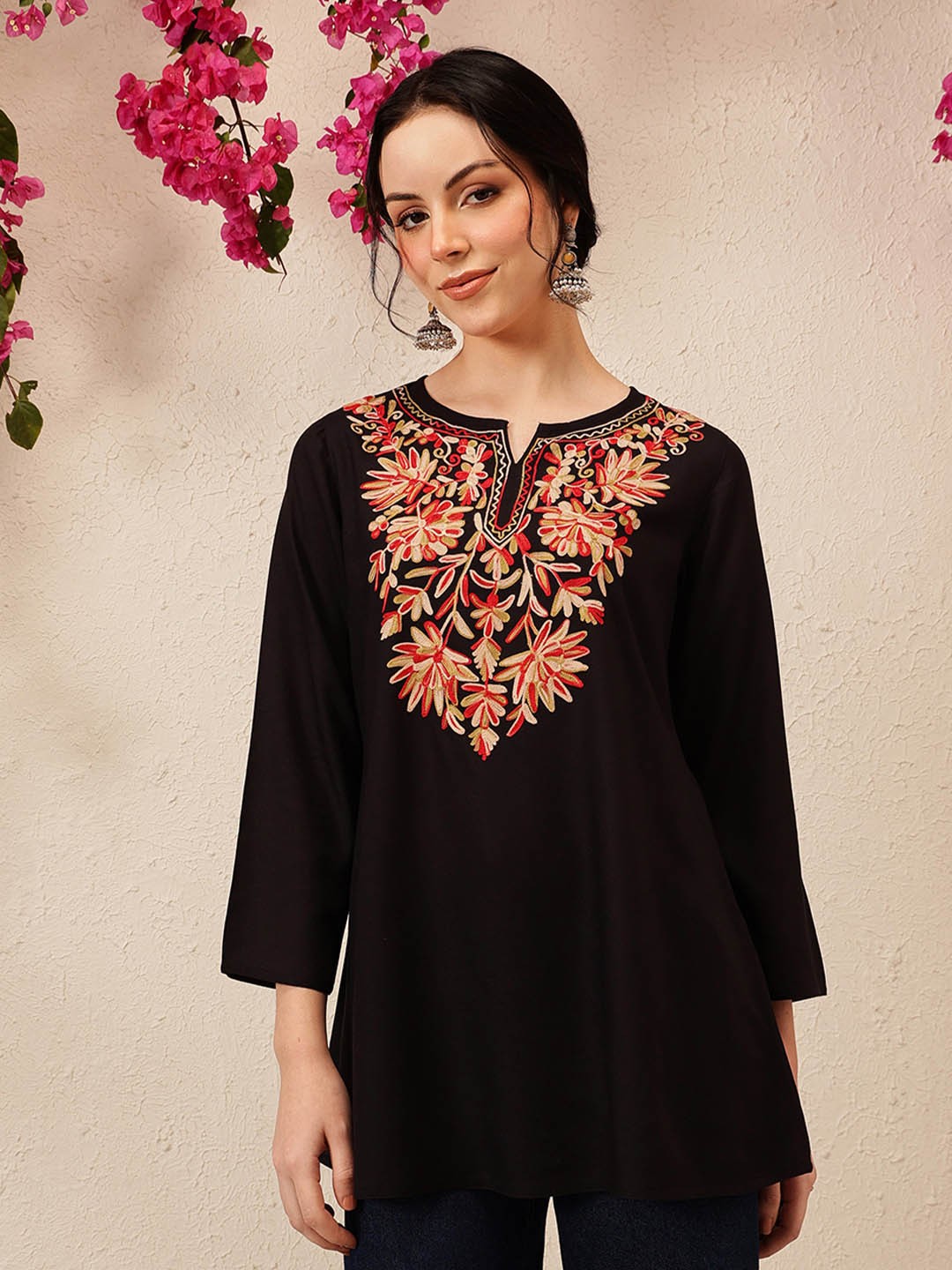 Kashmiri Aari Embroidered A-Line Flared Kurti