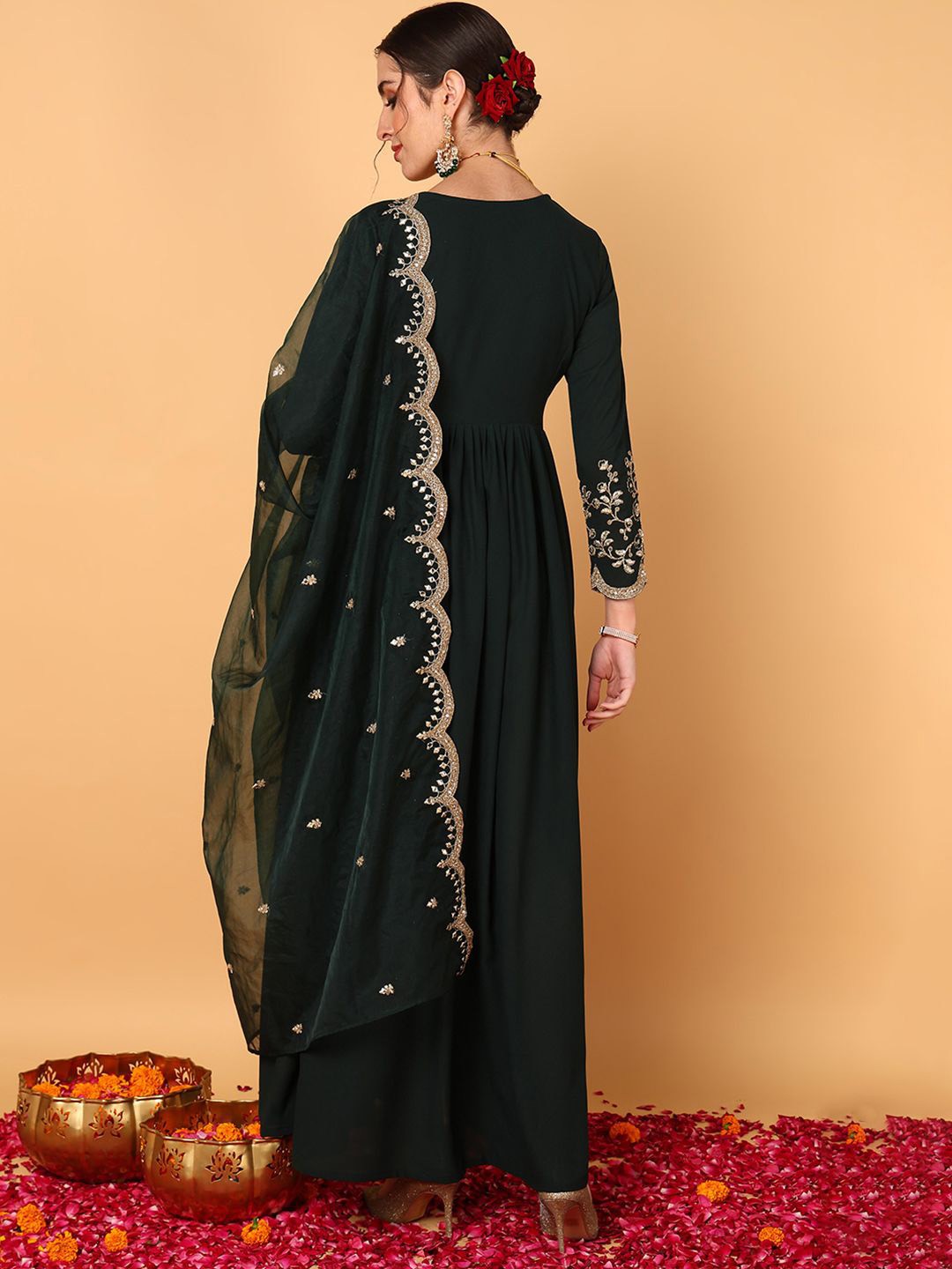 Embroidered Anarkali Dress With Dupatta