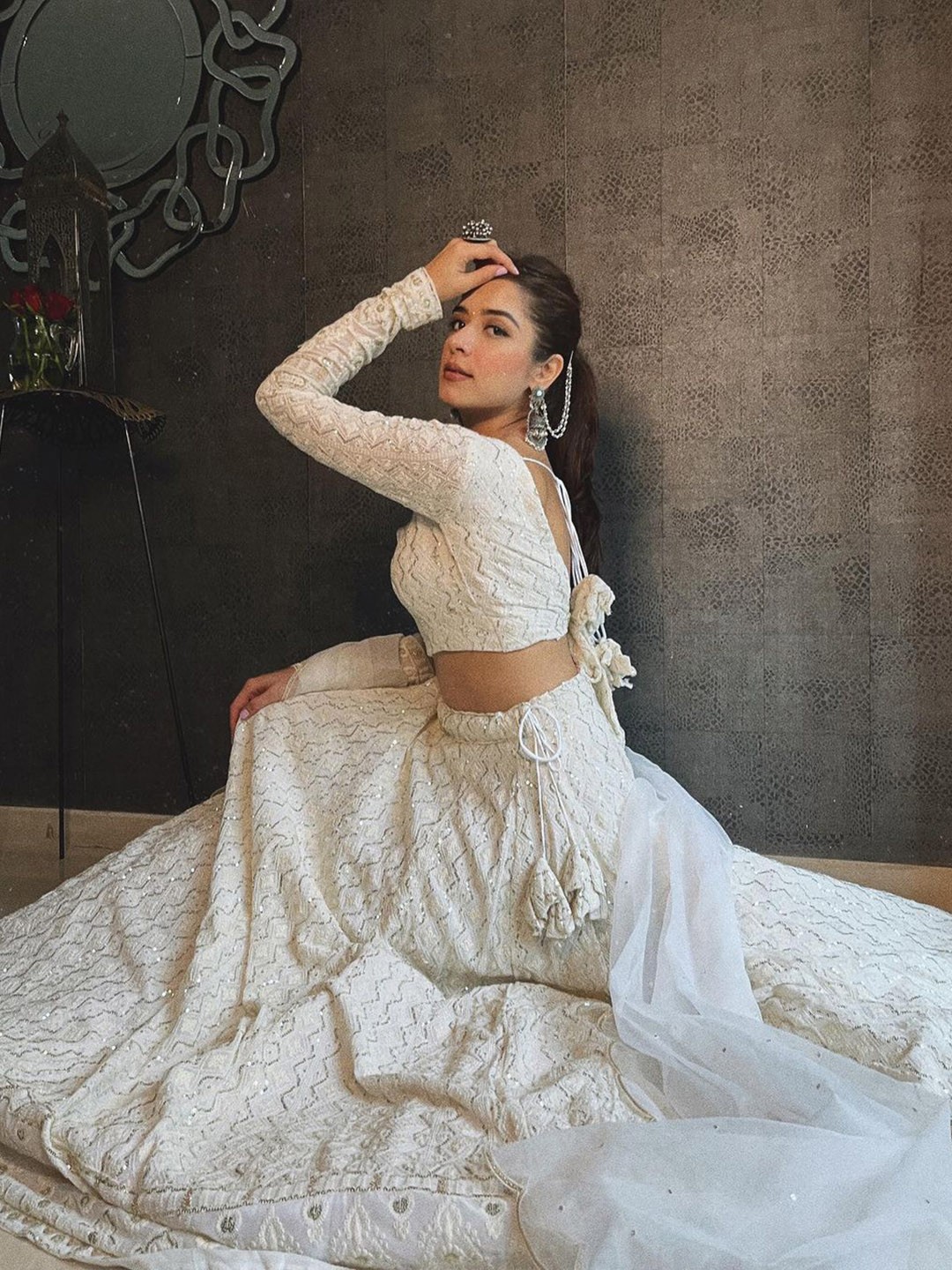 Embroidered Georgette Lehenga & Unstitched Blouse With Dupatta 