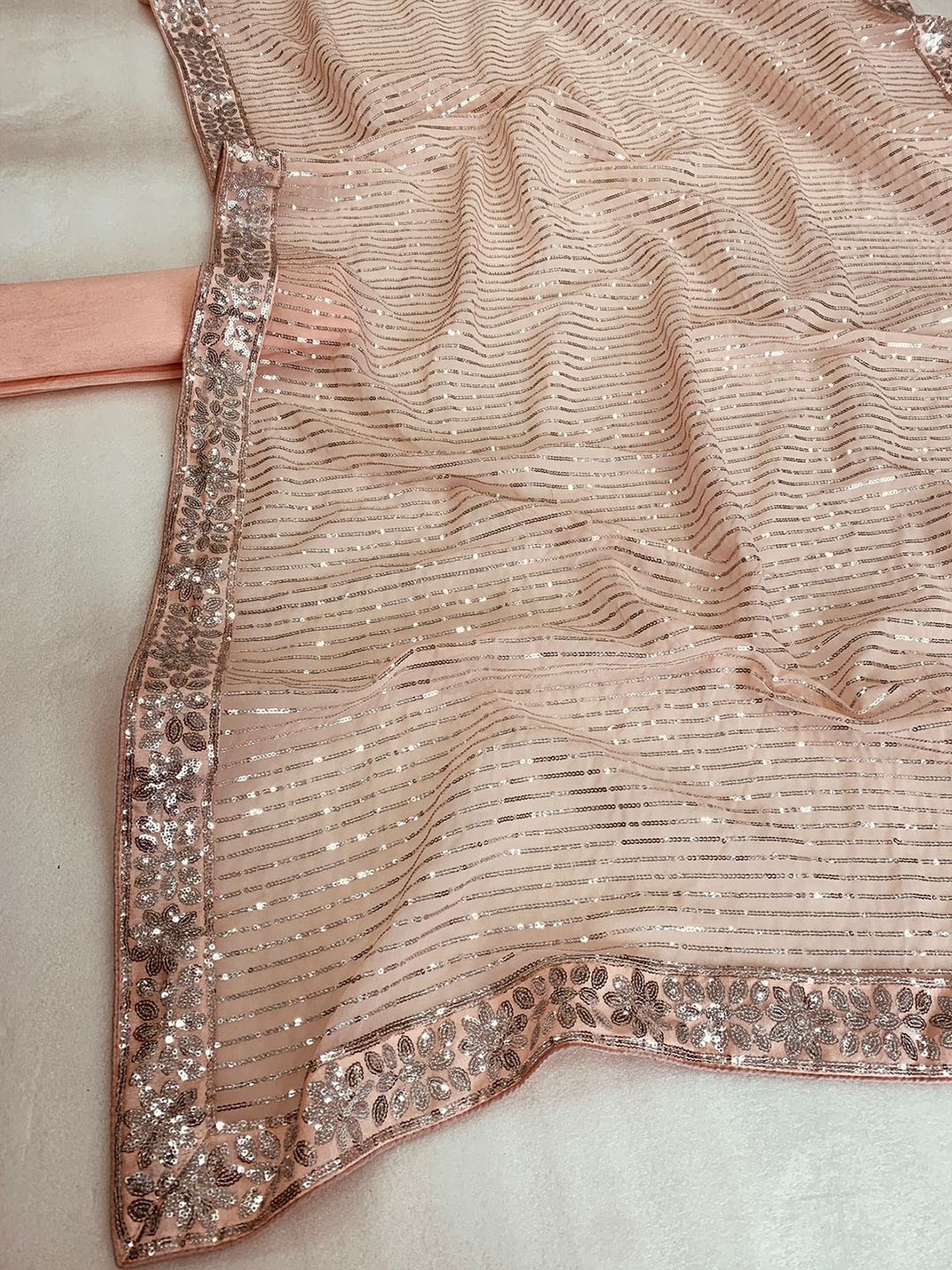 Embellished Sequinned Pure Georgette Saree