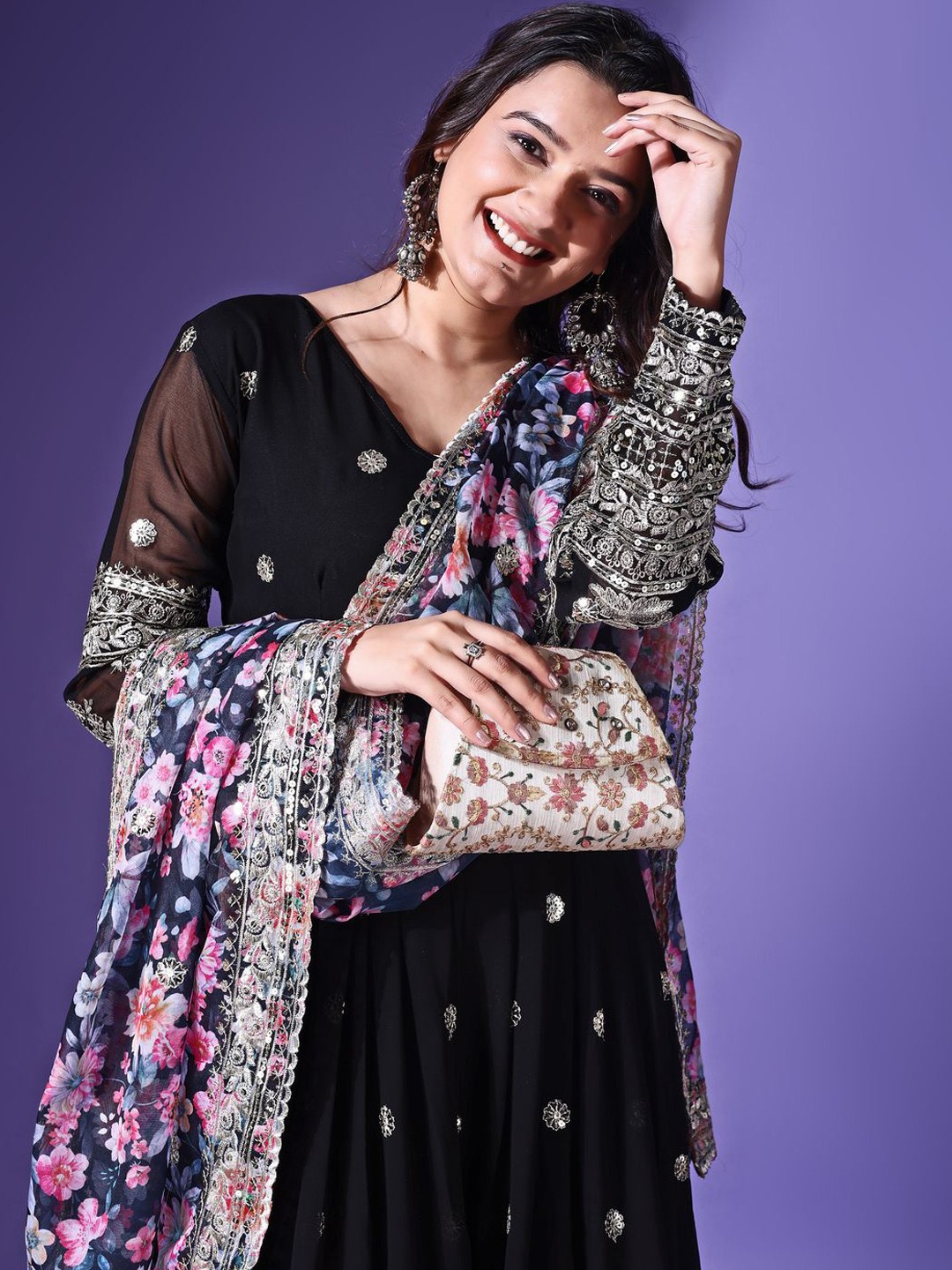 Embroidered Dress With Dupatta