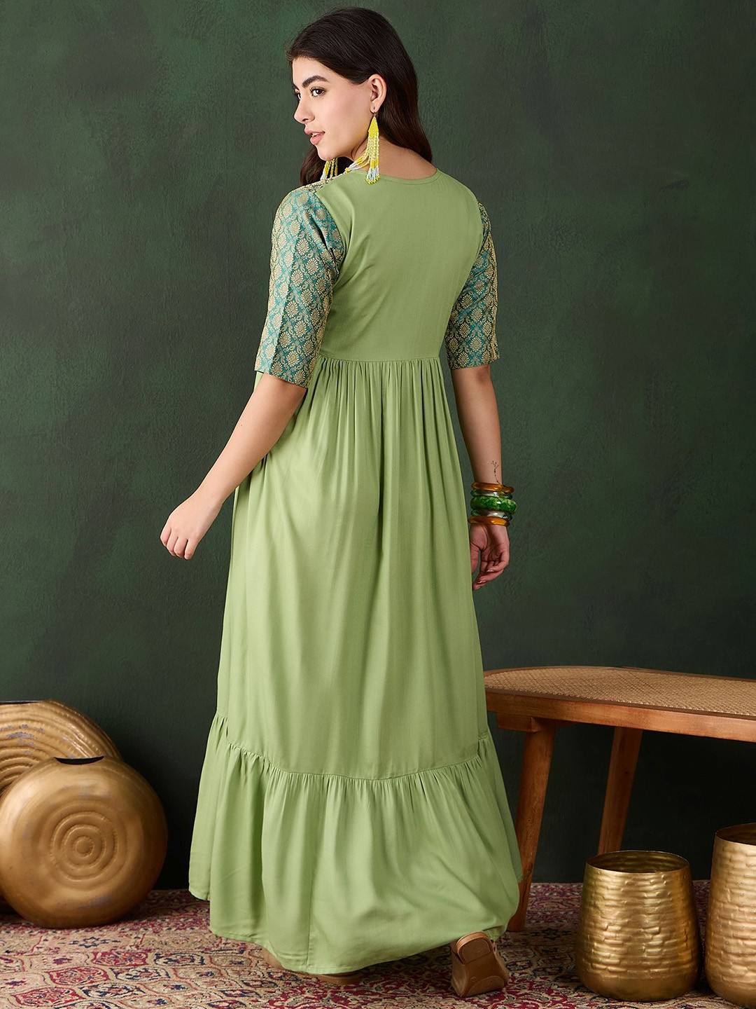 Brocade Tiered Dress