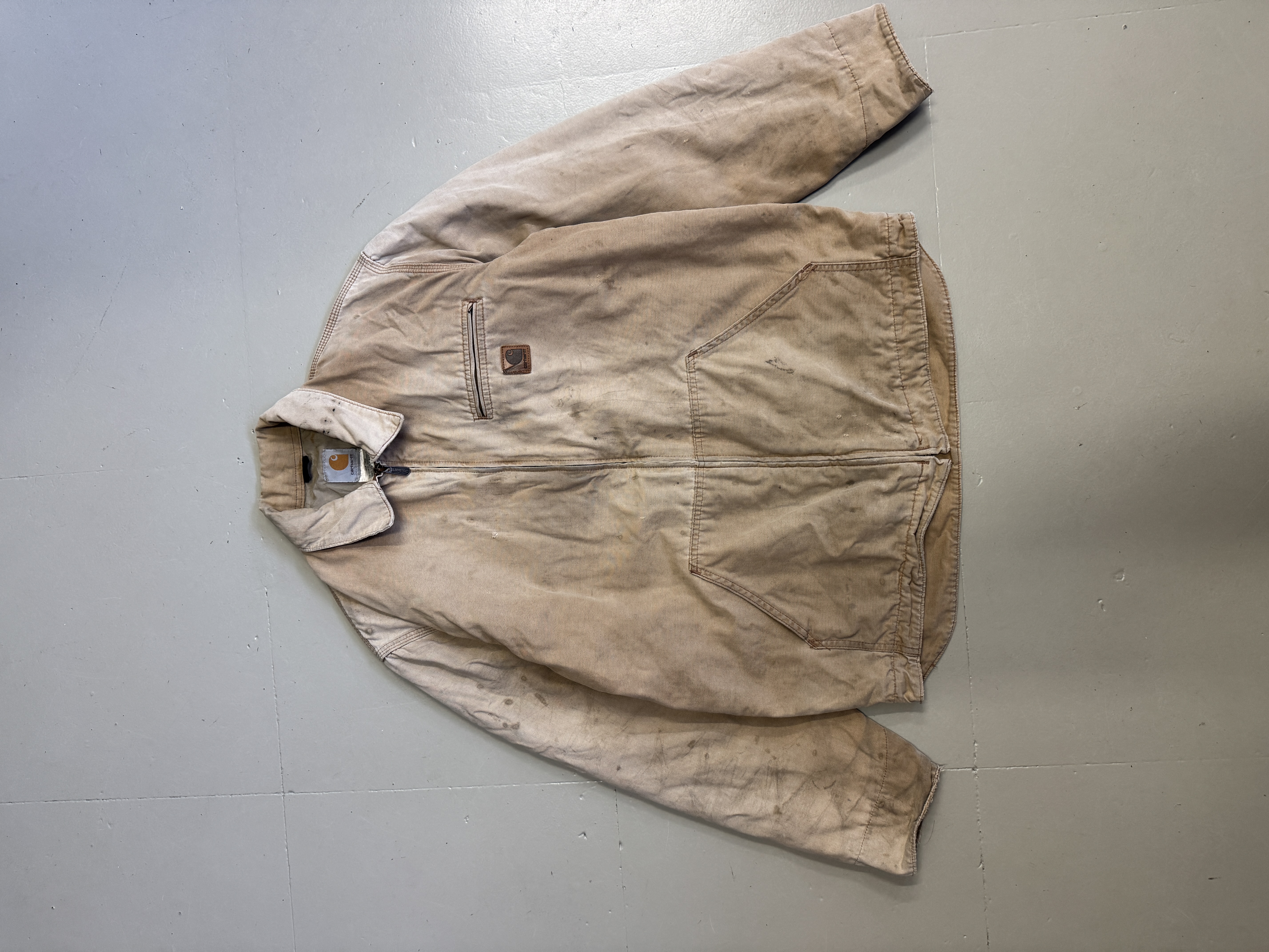 Beige Corduroy Work Lightweight Jacket Taglia M