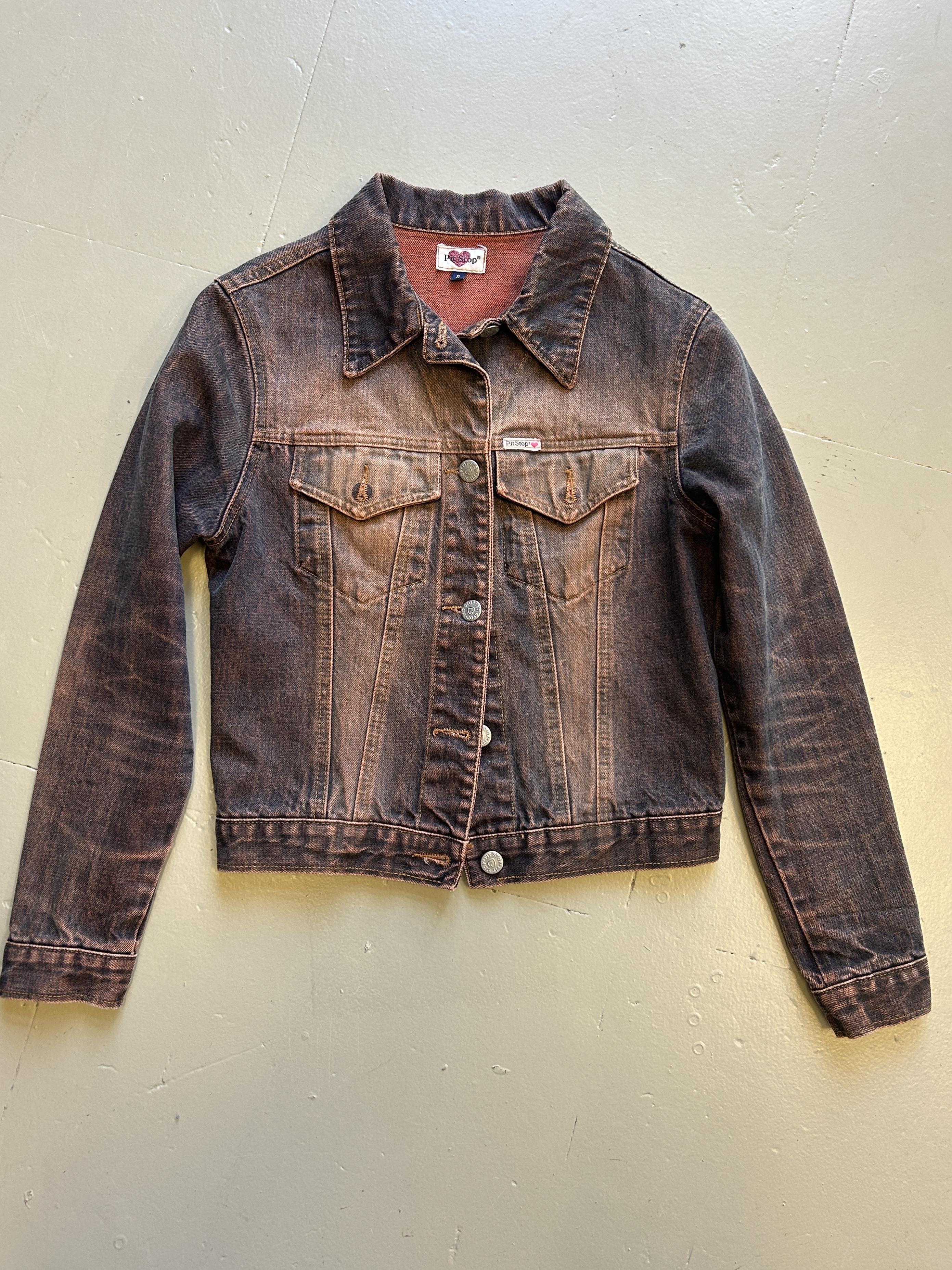 Giacca in denim lavaggio rosso