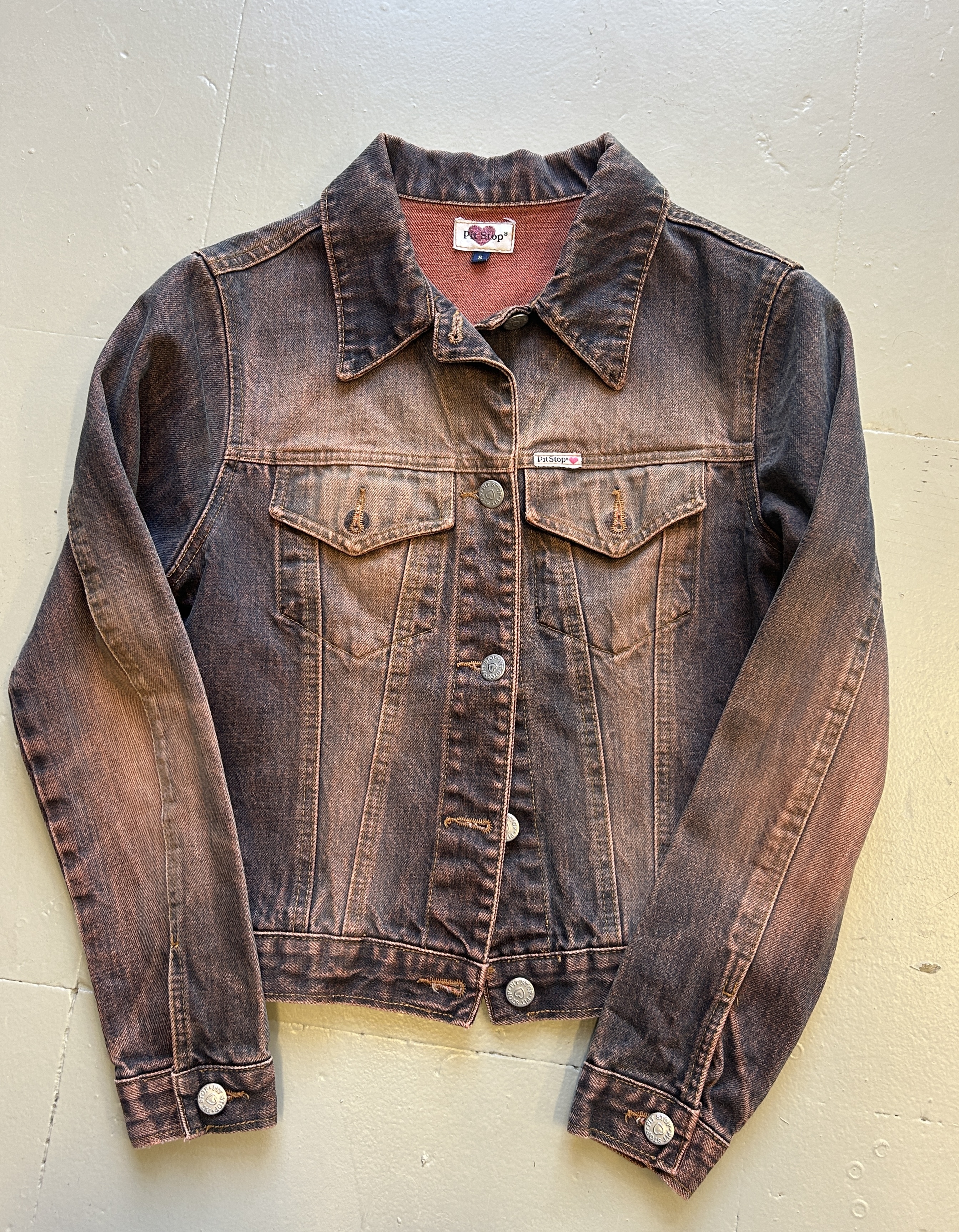 Giacca in denim lavaggio rosso