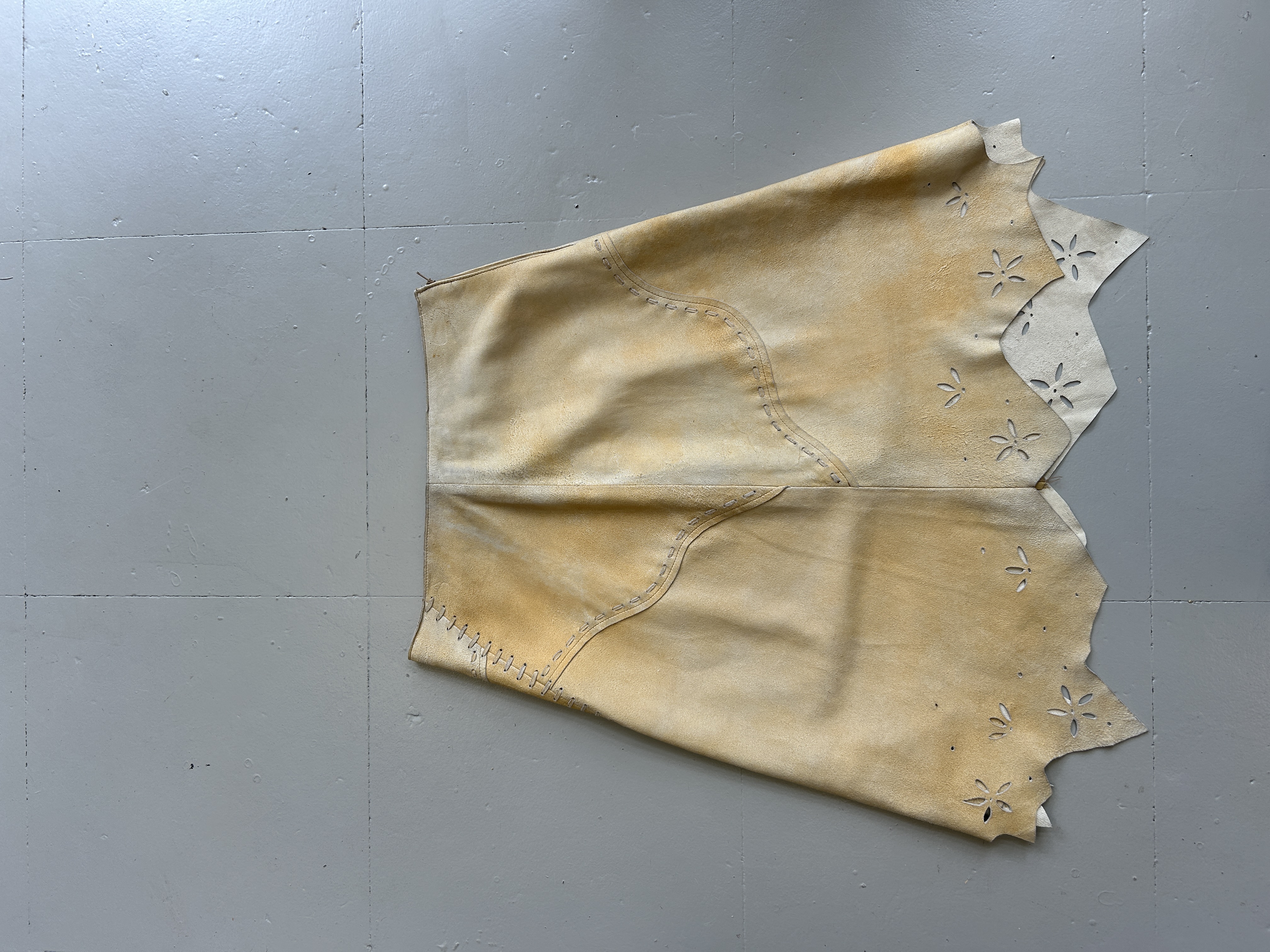 Vintage suede Skirt beige tg L