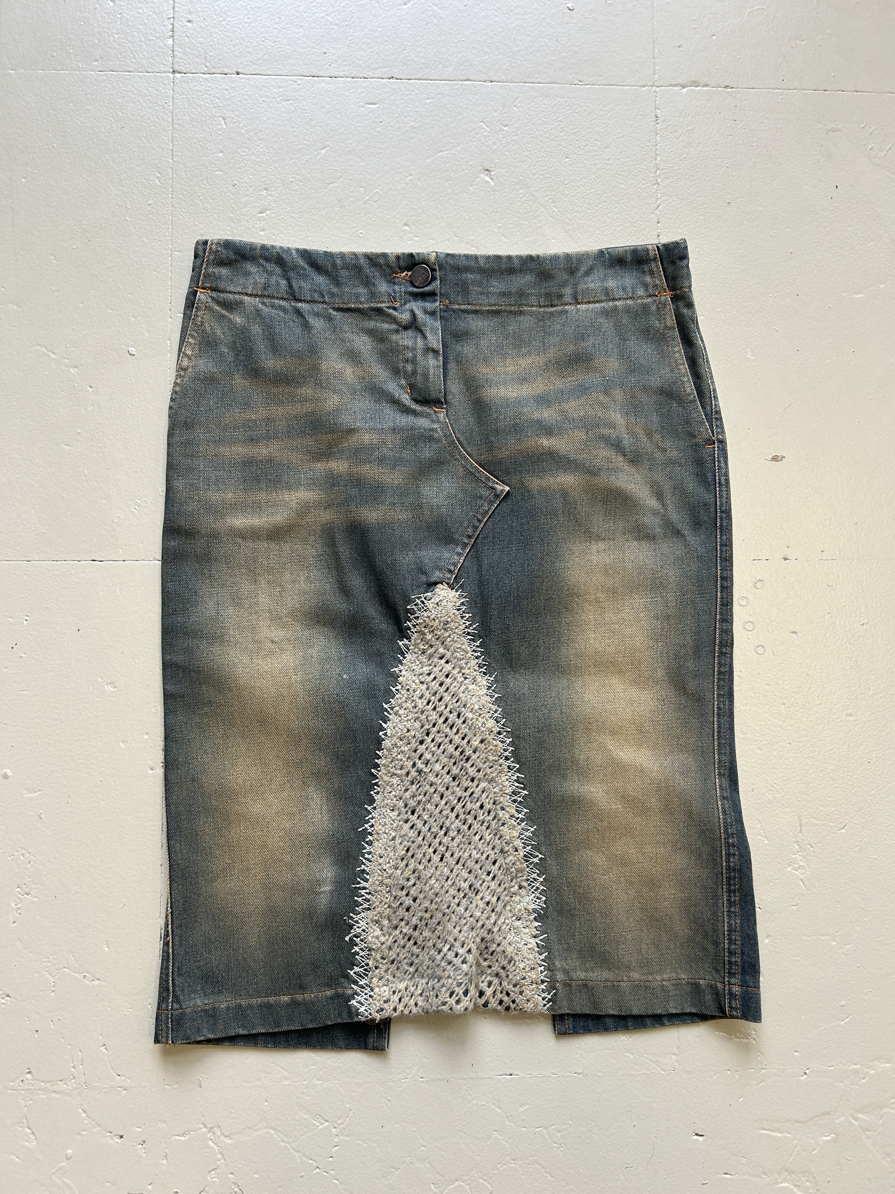Denim Skirt with Unique patch Detail