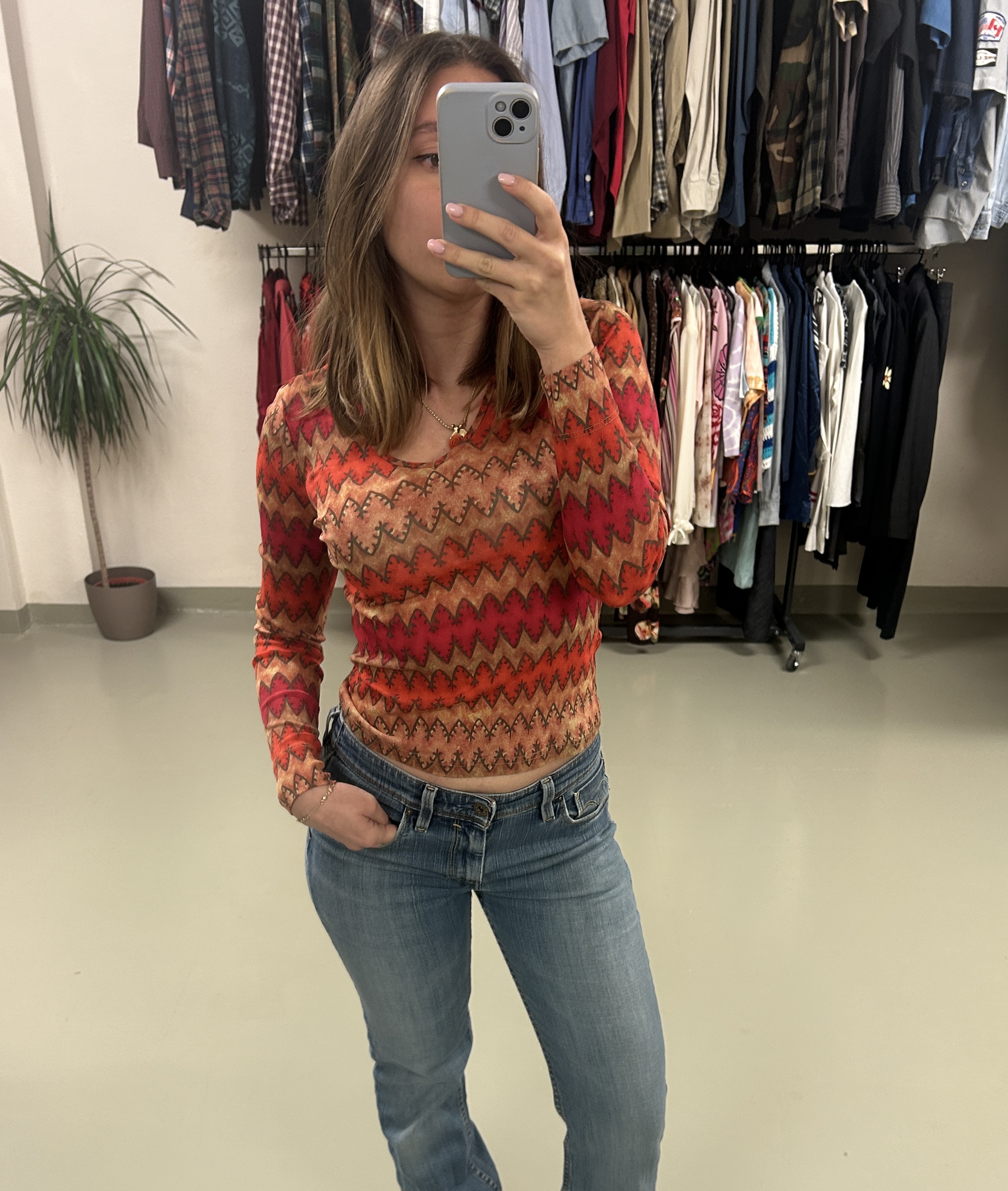 Zigzag Long Sleeve Top Taglia S