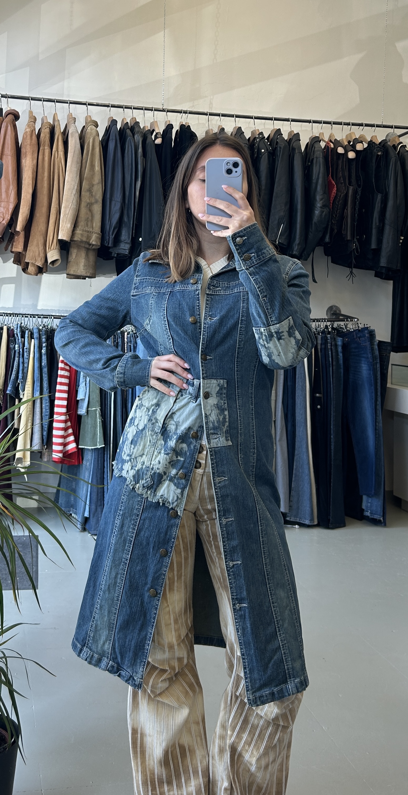 Denim Long Coat Taglia S