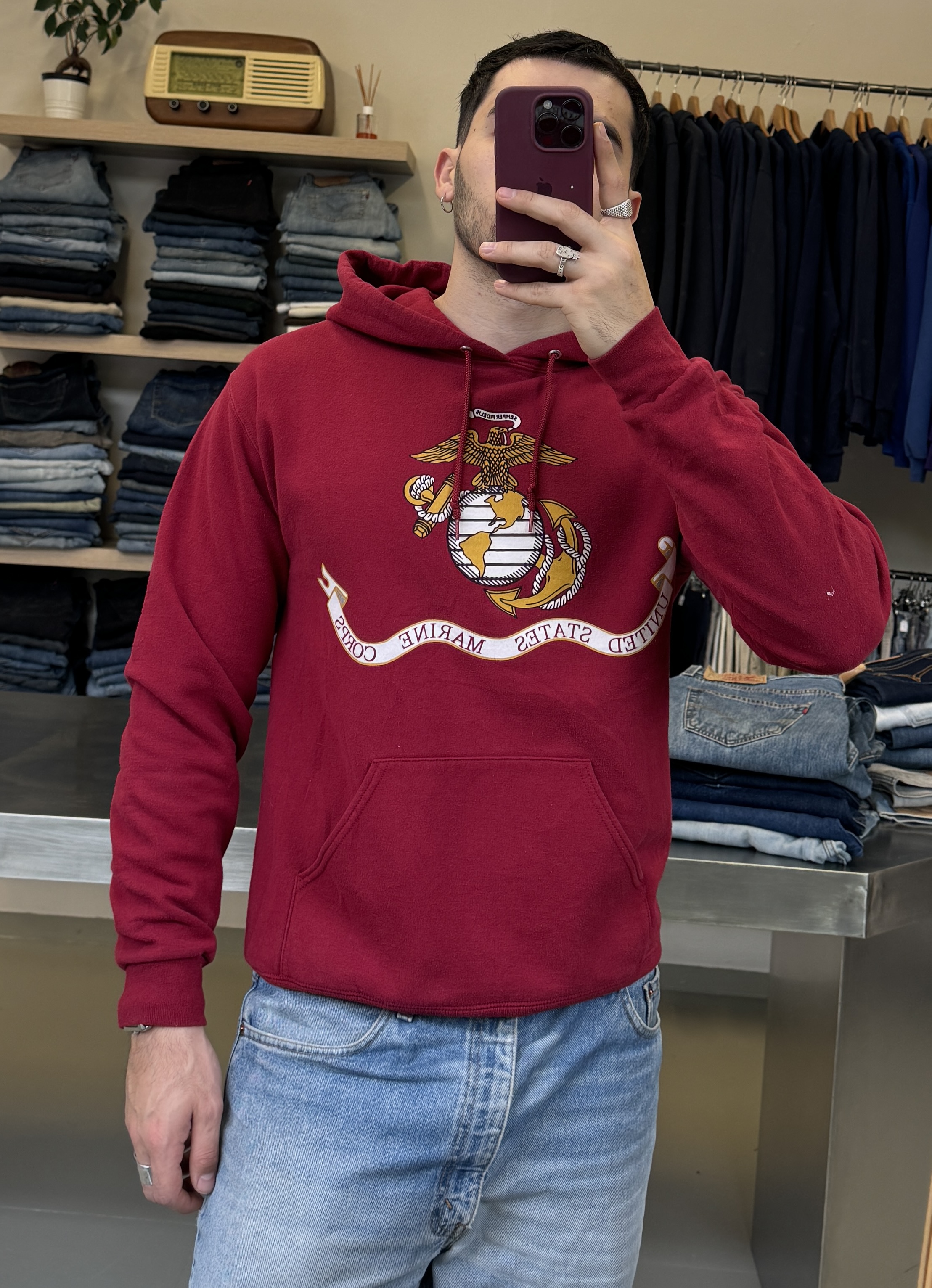 US Marine Corps Hoodie taglia M