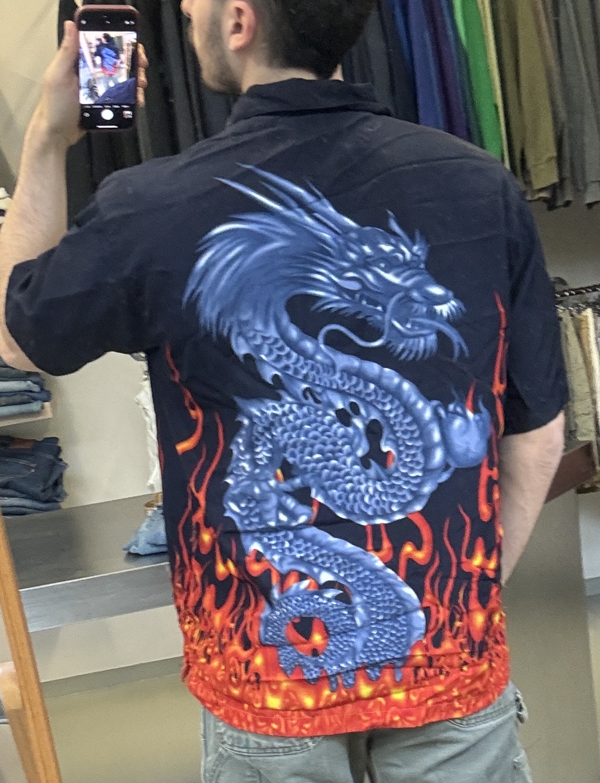 Men's Dragon Graphic Shirt Taglia L