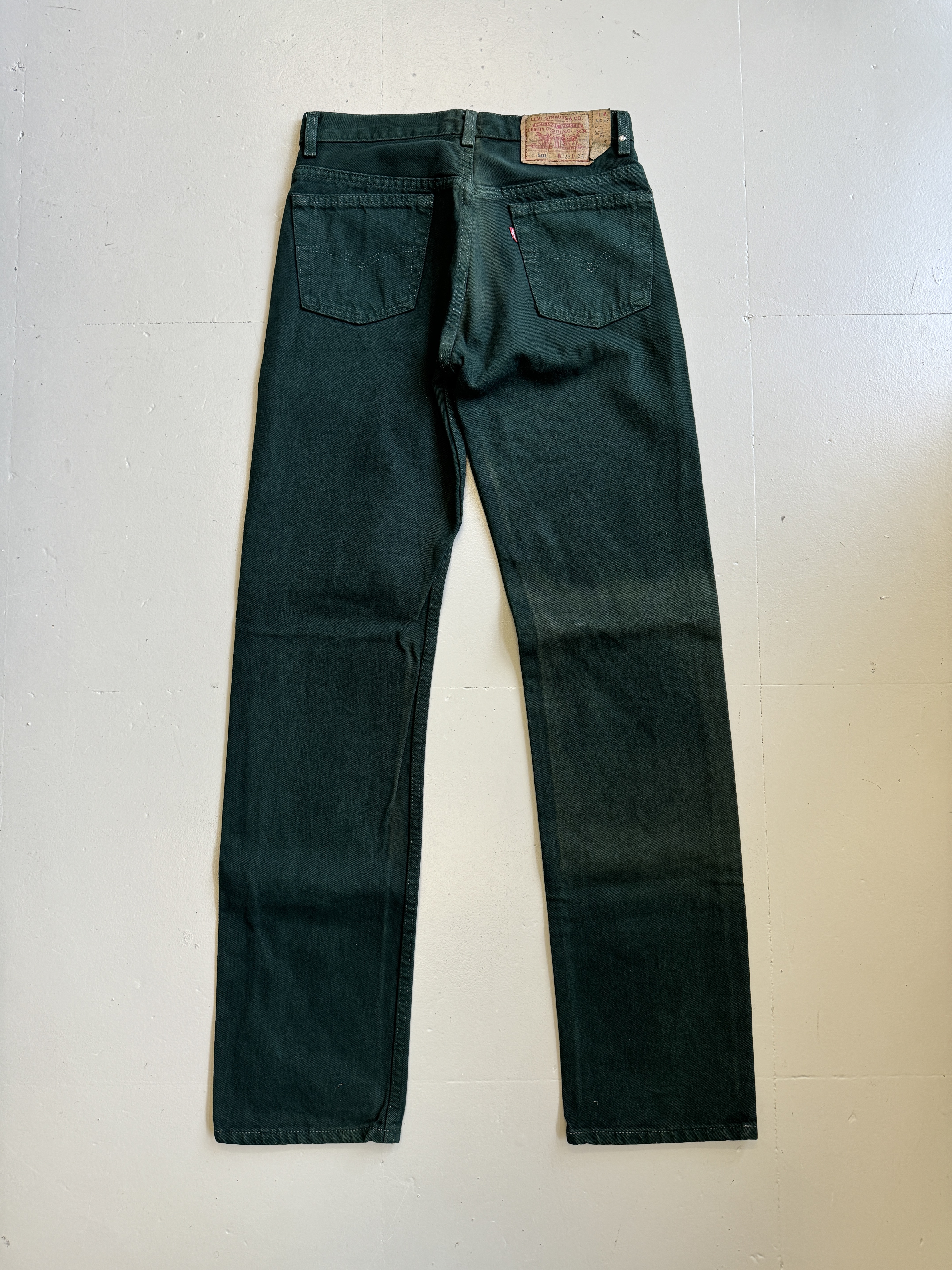 Levi's 29x34 Dark Green Denim Jeans