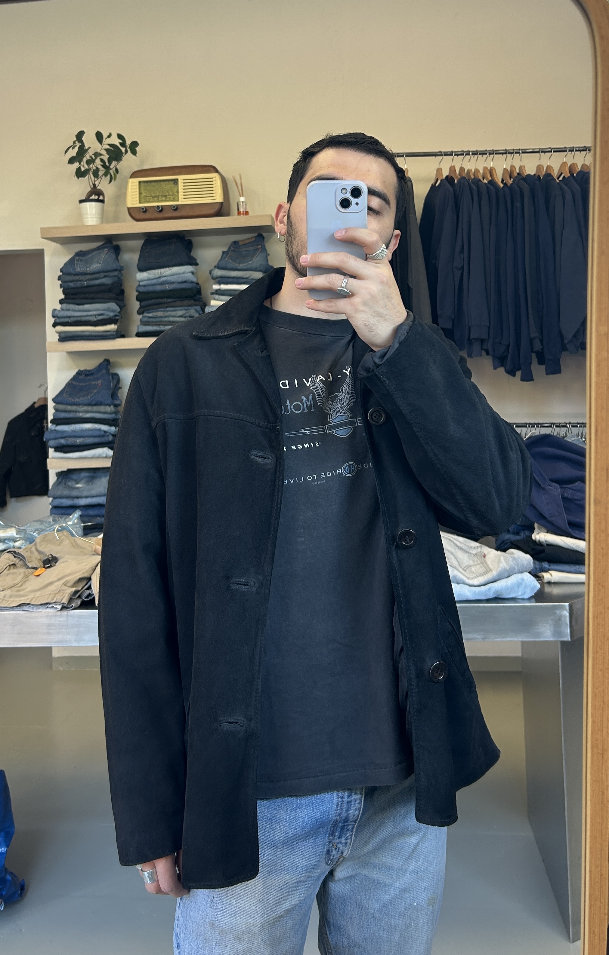 Black suede Jacket Taglia L