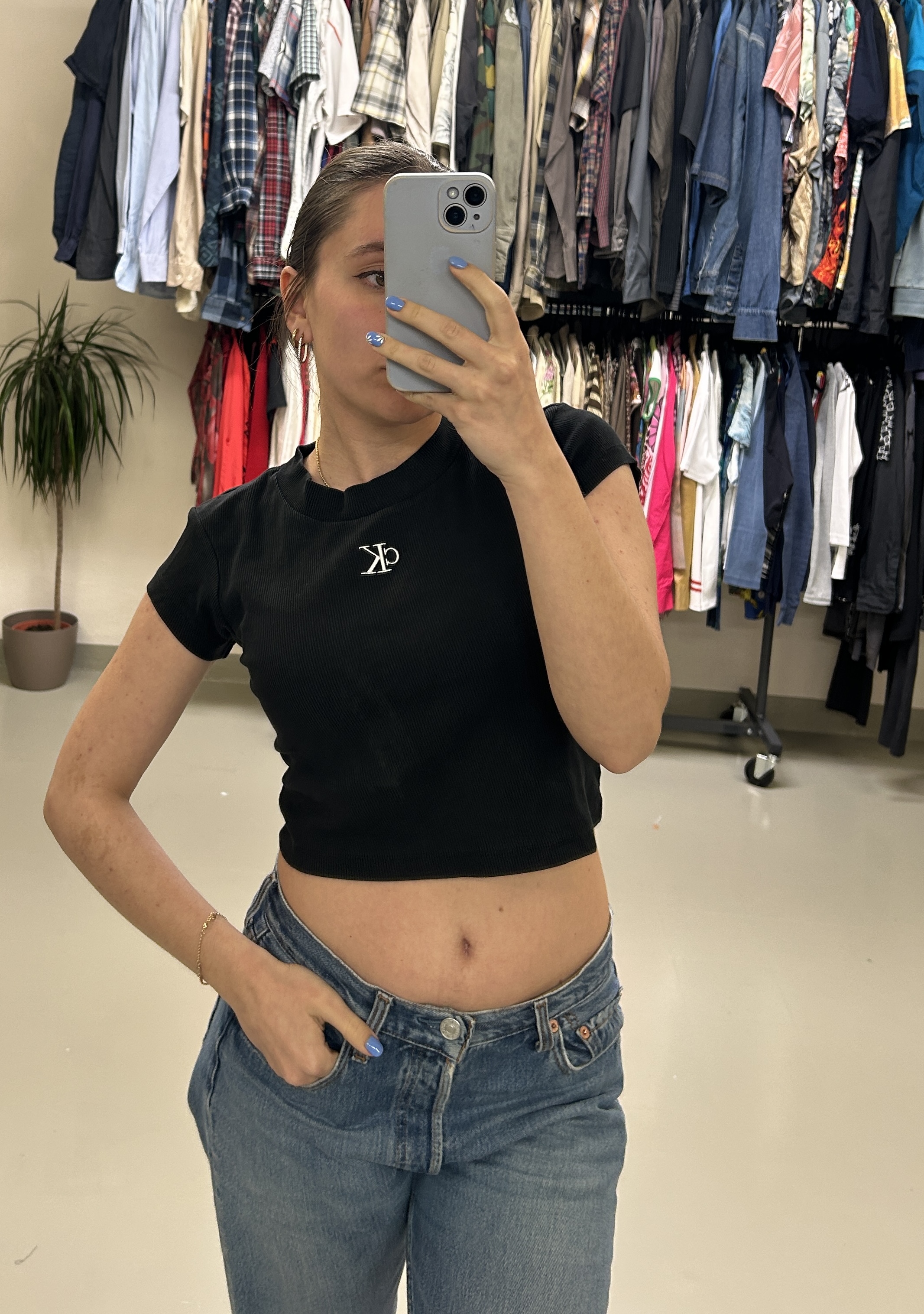 Calvin Klein Black Crop Top taglia XS