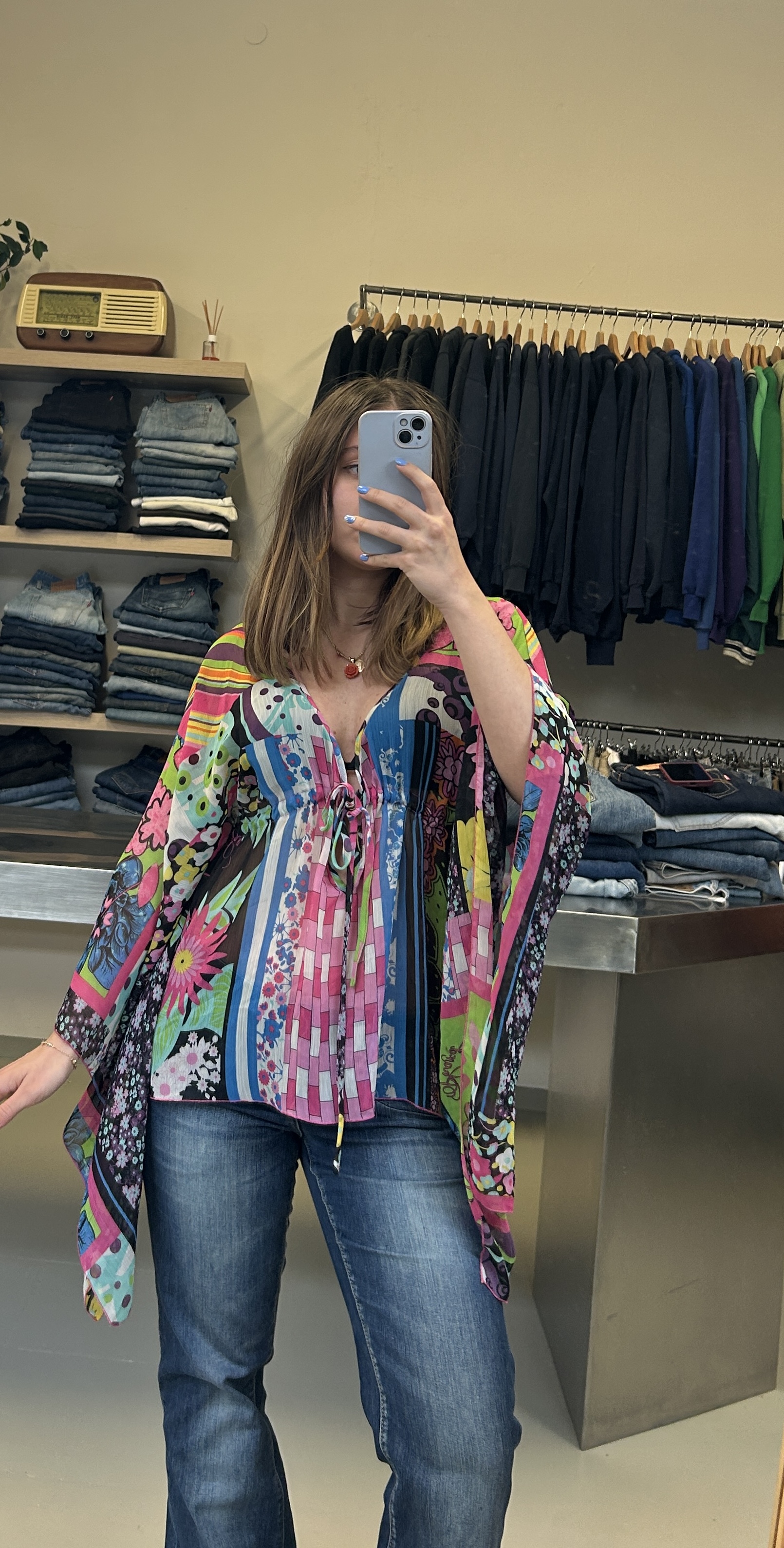 Colorful Boho Top y2k Taglia Unica