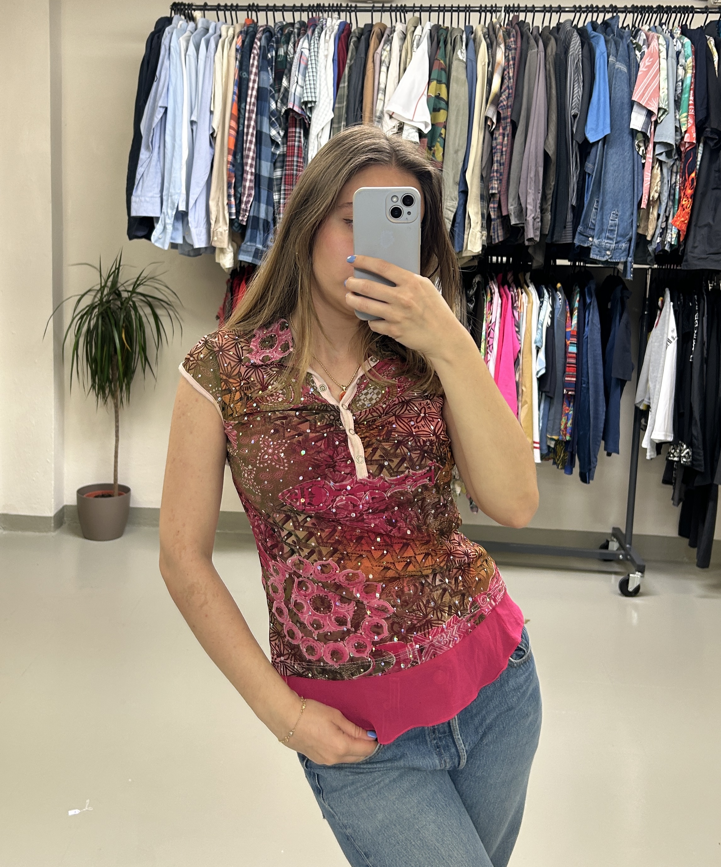 Women’s silk Bohemian Blouse Taglia S