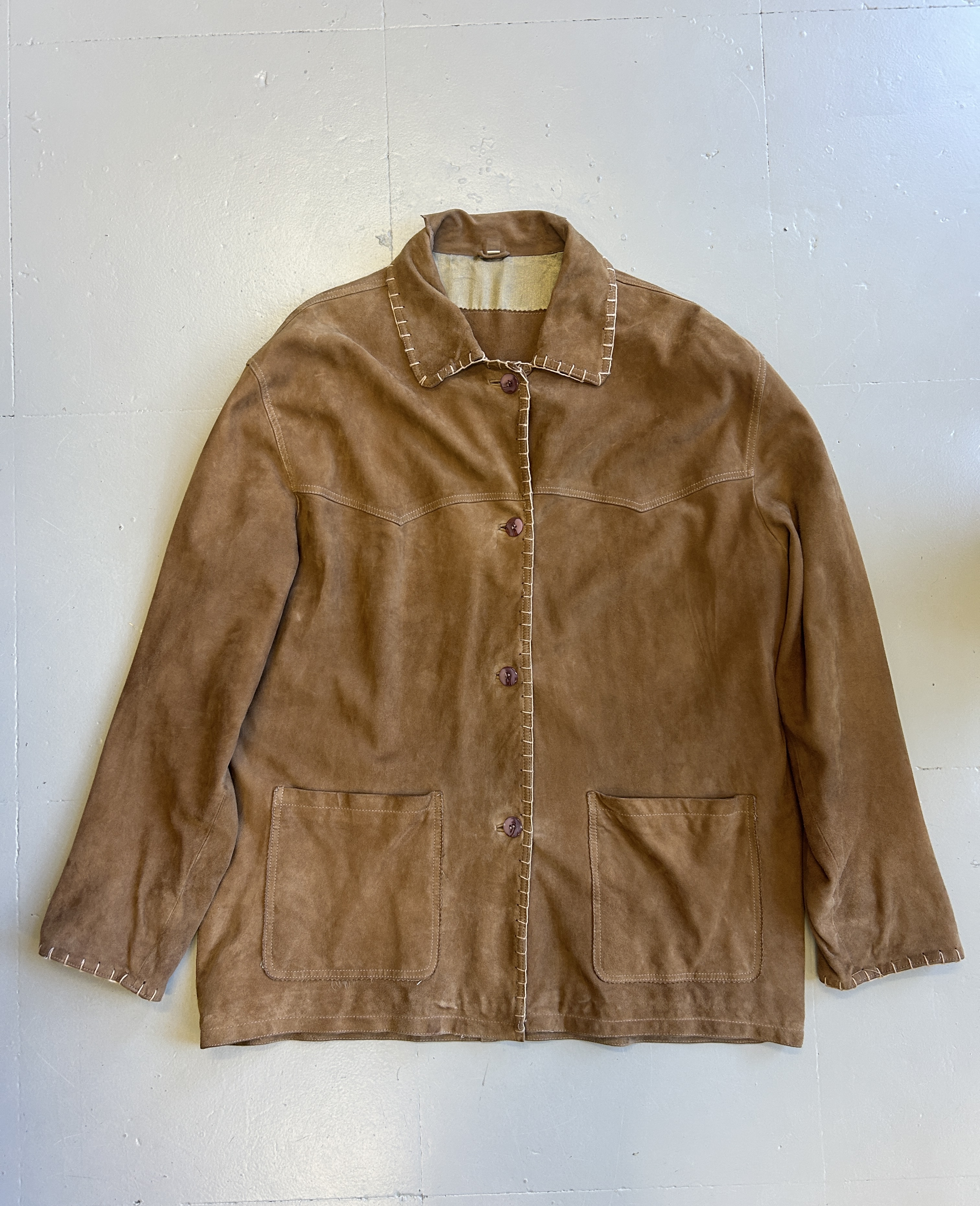 Brown Suede Jacket Taglia L