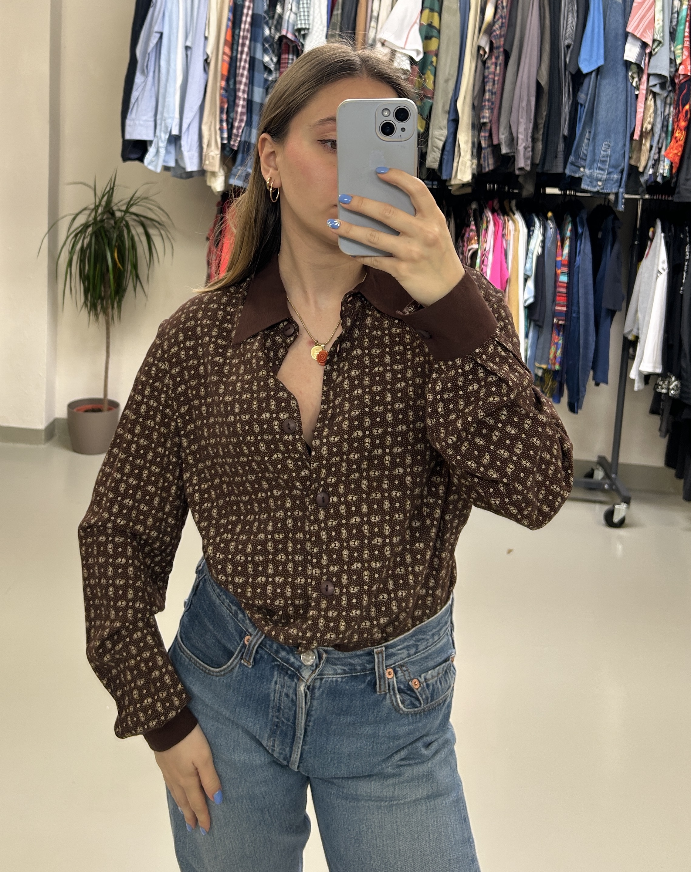 Vintage Brown Blouse Taglia M