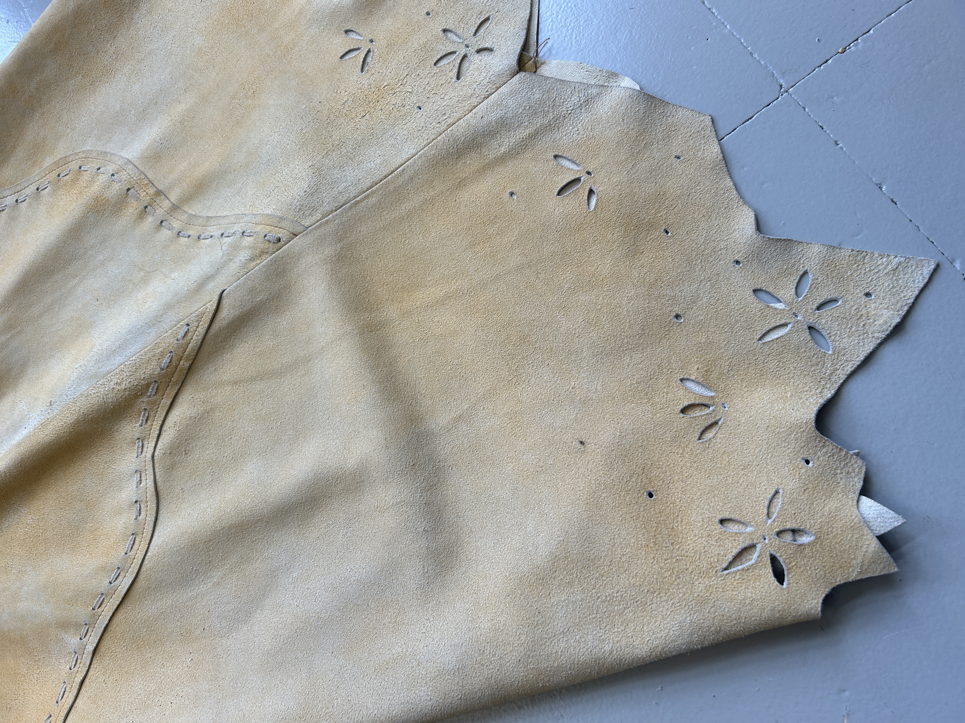 Vintage suede Skirt beige tg L