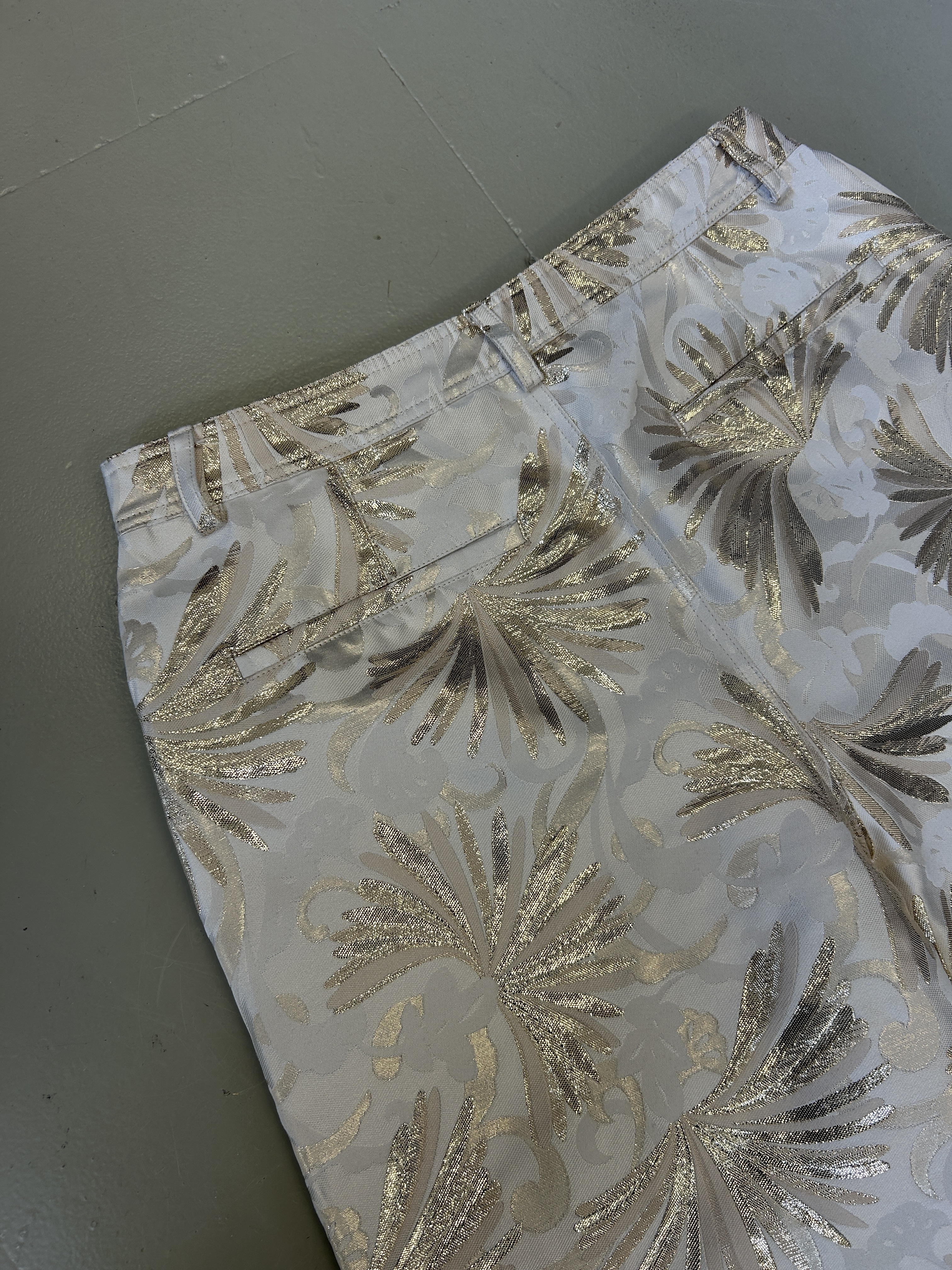 Gold Leaf Patterned Pants Taglia M