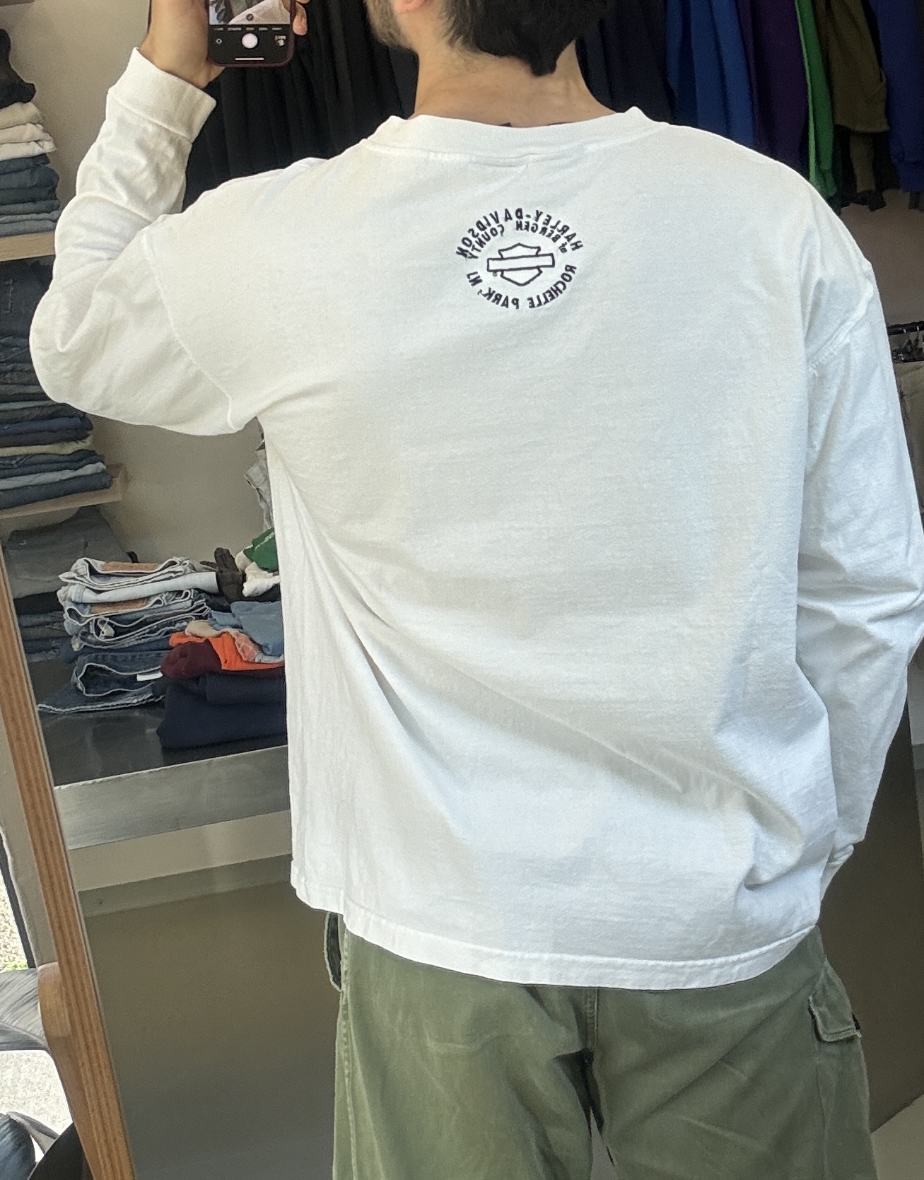 Harley Davidson White Long Sleeve Shirt taglia XL