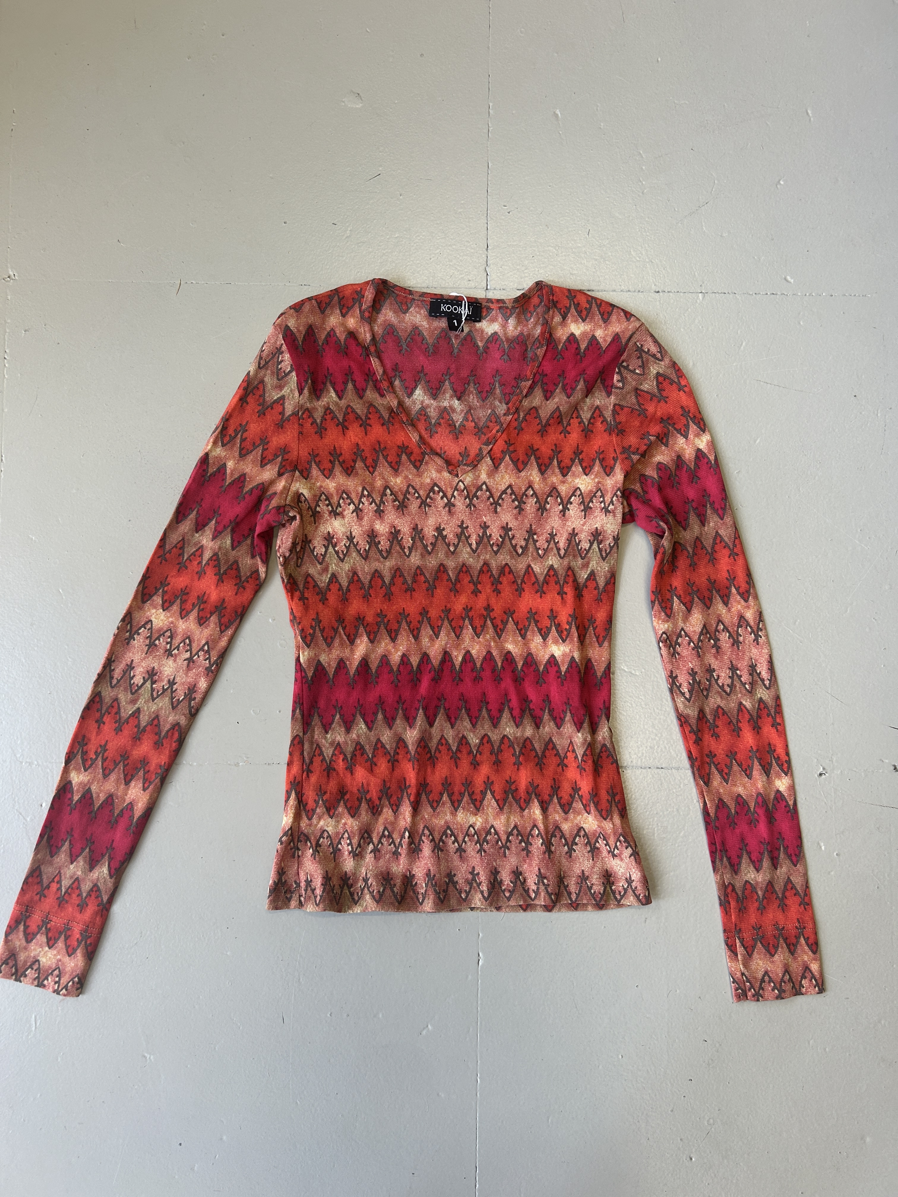 Zigzag Long Sleeve Top Taglia S