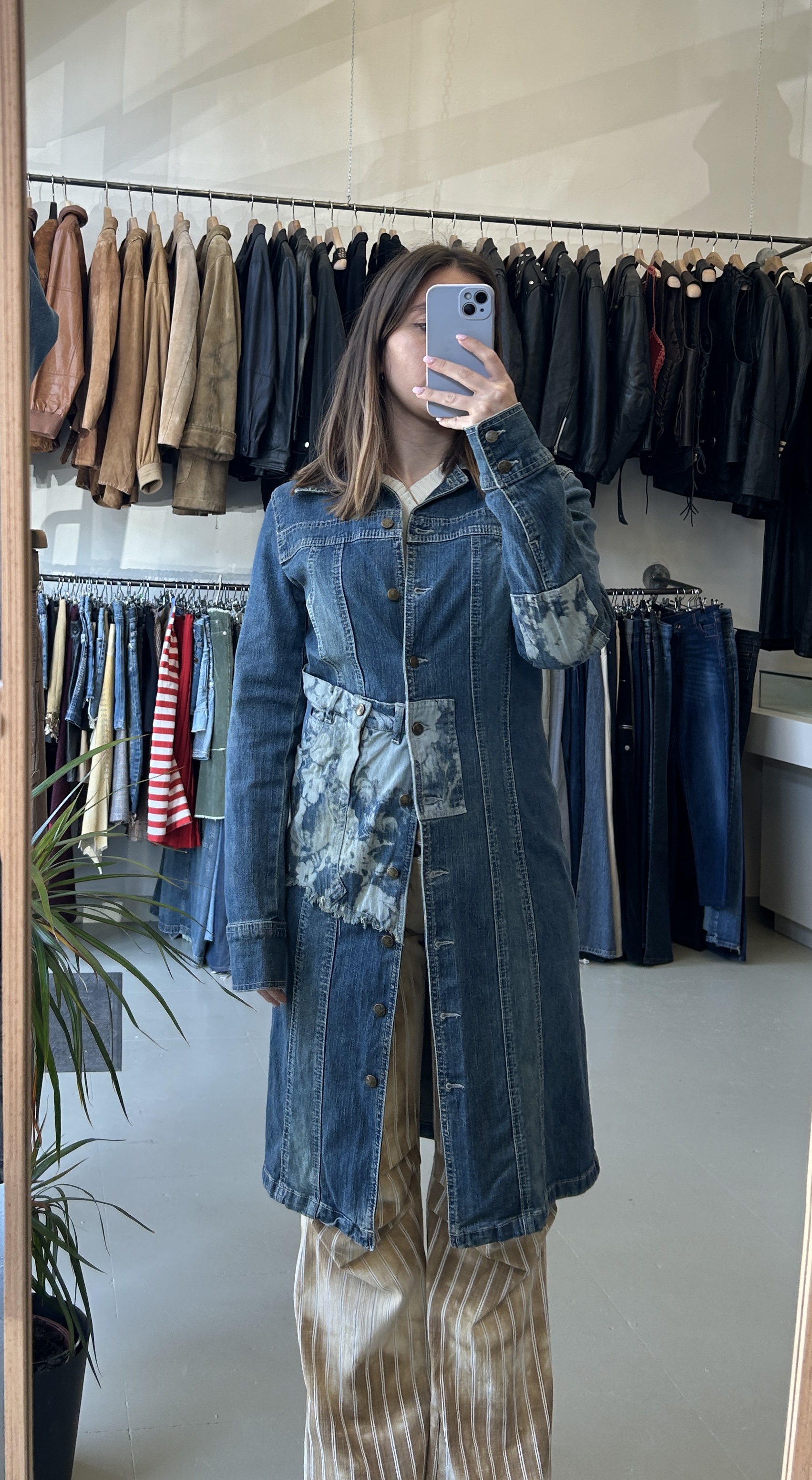 Denim Long Coat Taglia S