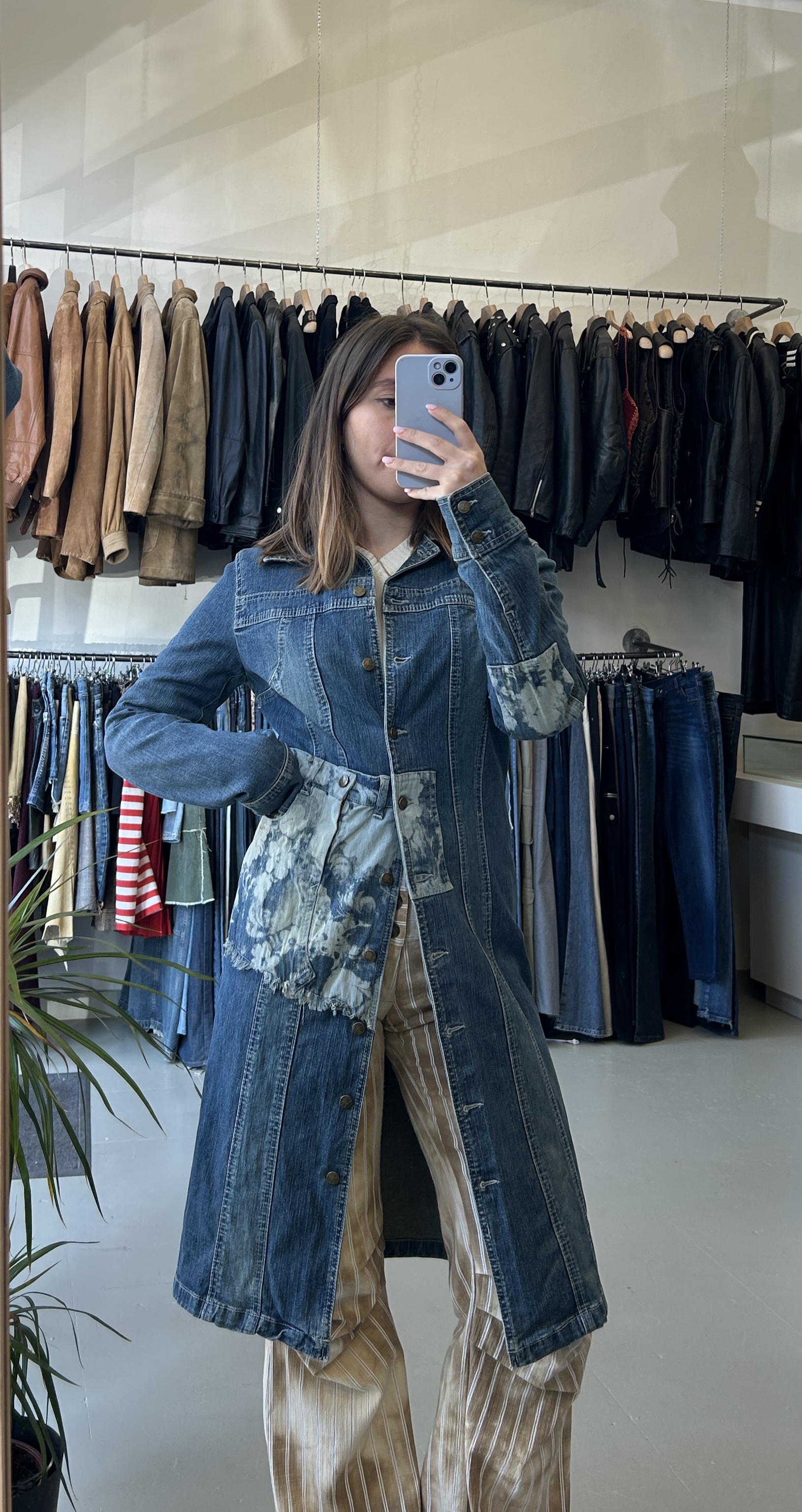 Denim Long Coat Taglia S