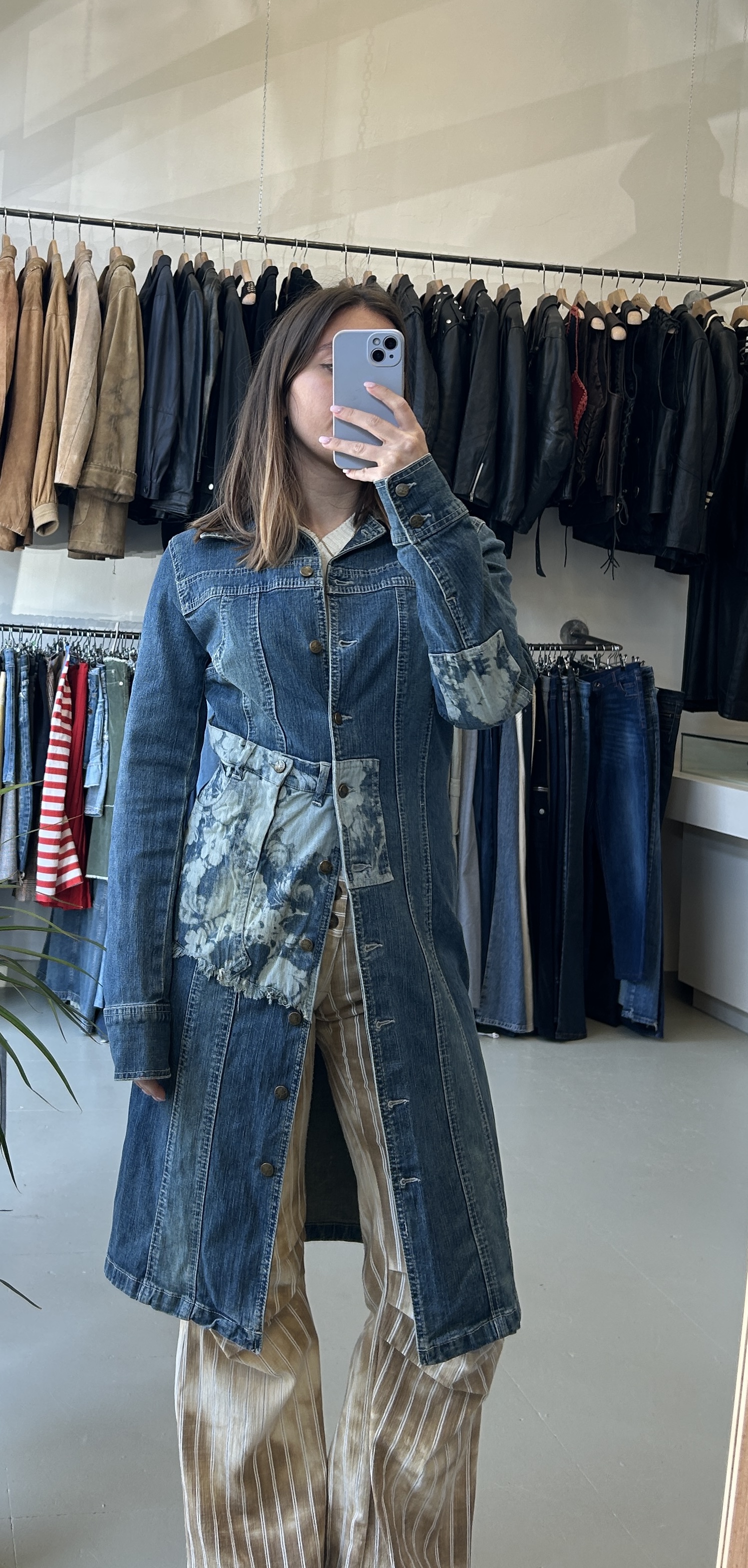 Denim Long Coat Taglia S