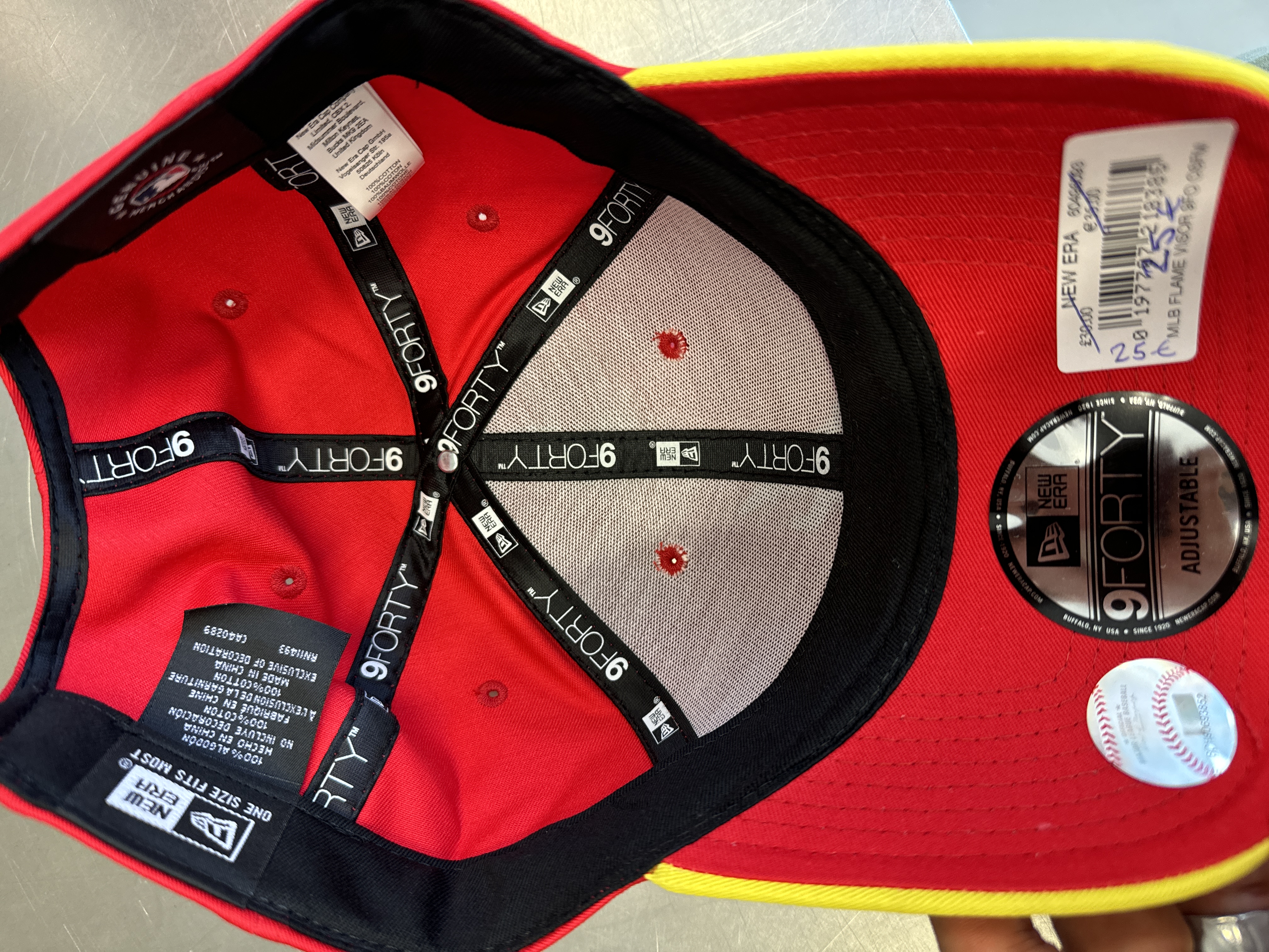 New Era Red and Yellow Cap with Flame Design