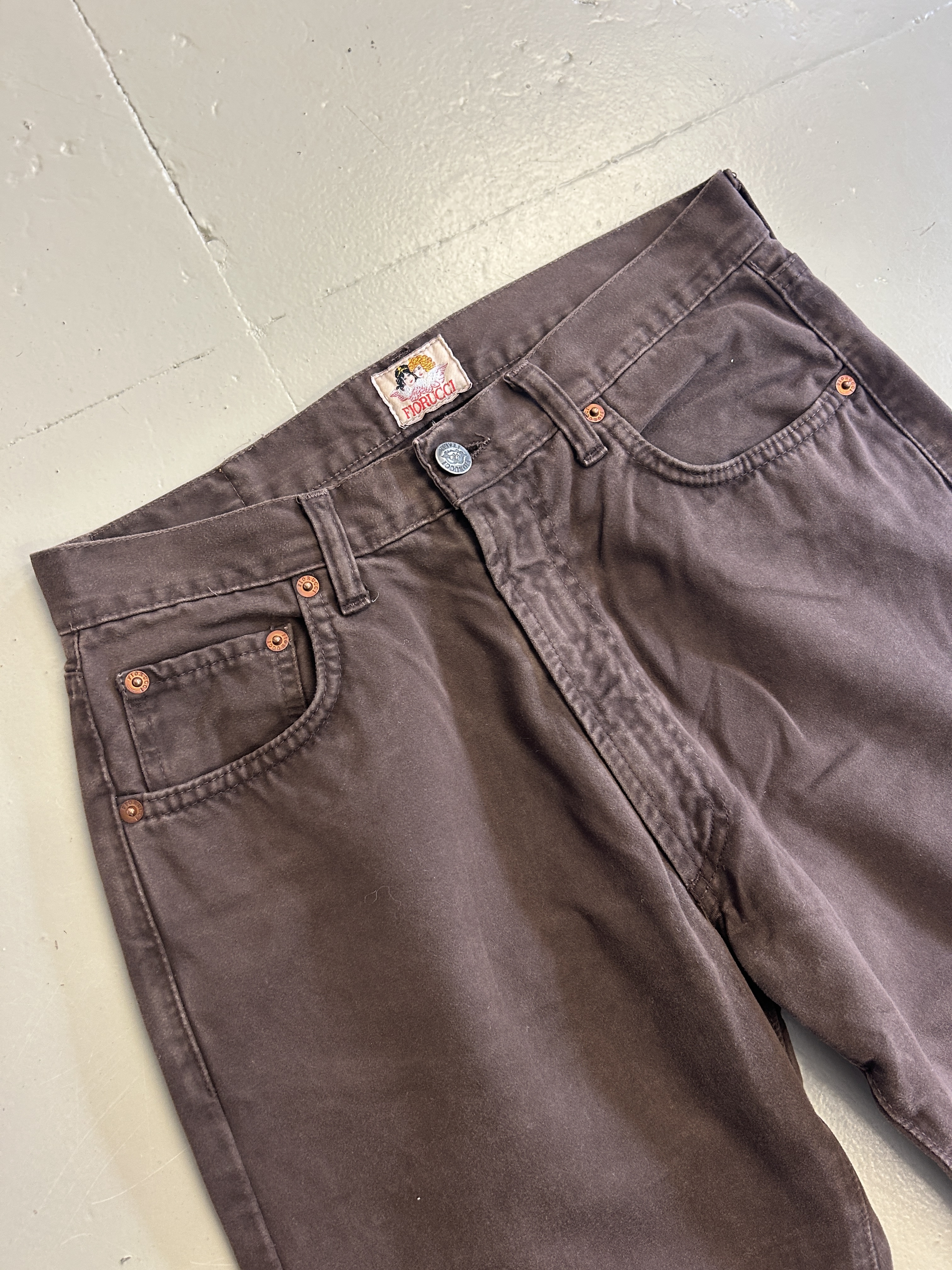 Fiorucci Dark Brown Denim Jeans Taglia XS