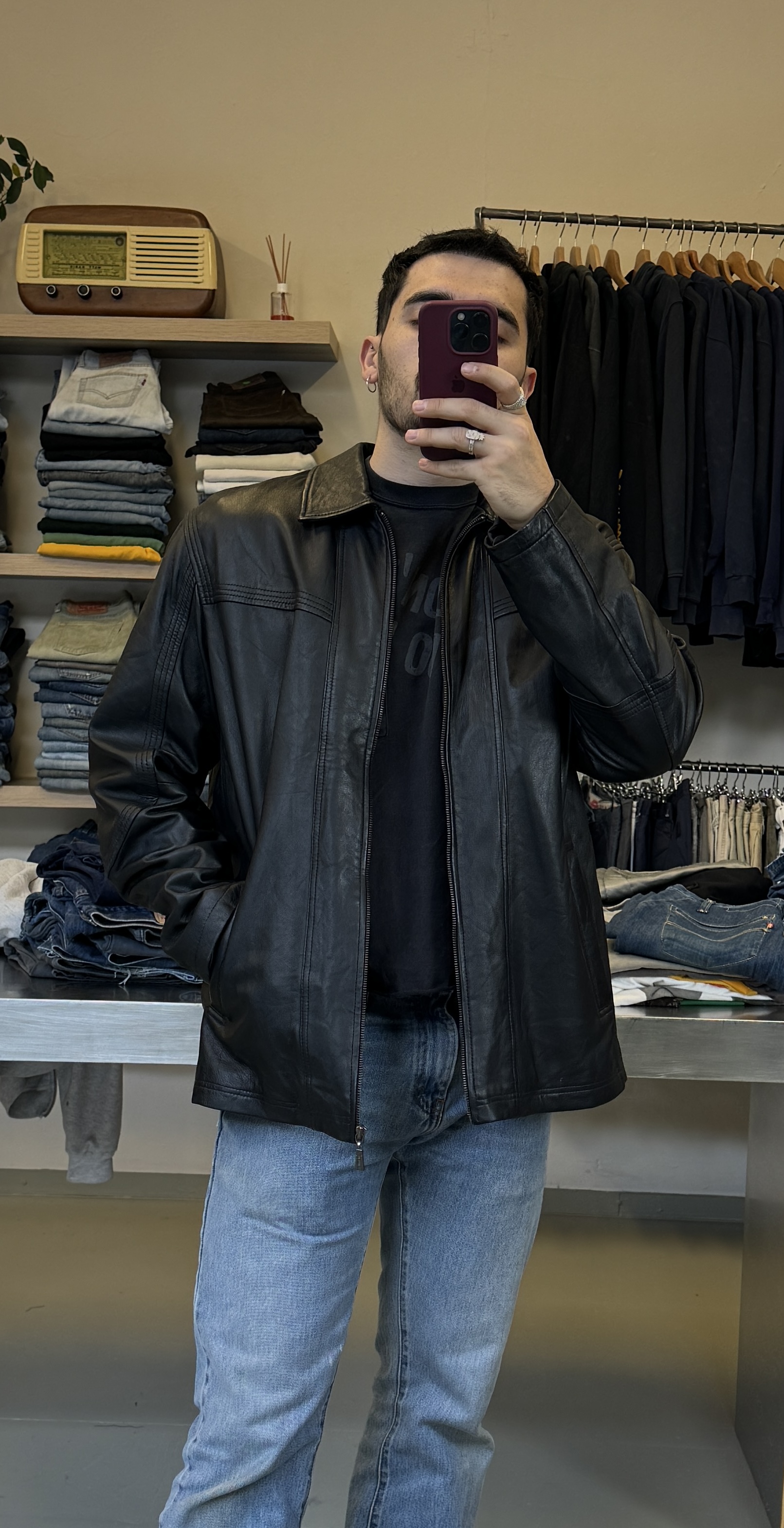 Men's Leather Jacket Taglia XL