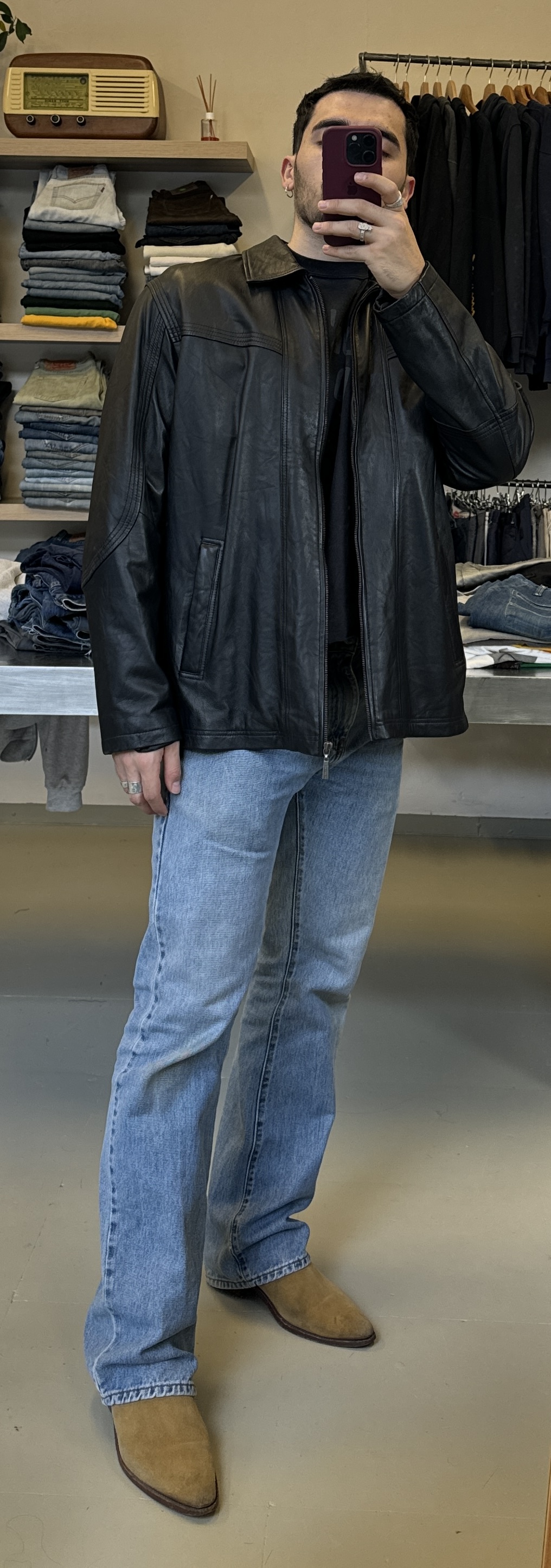 Men's Leather Jacket Taglia XL