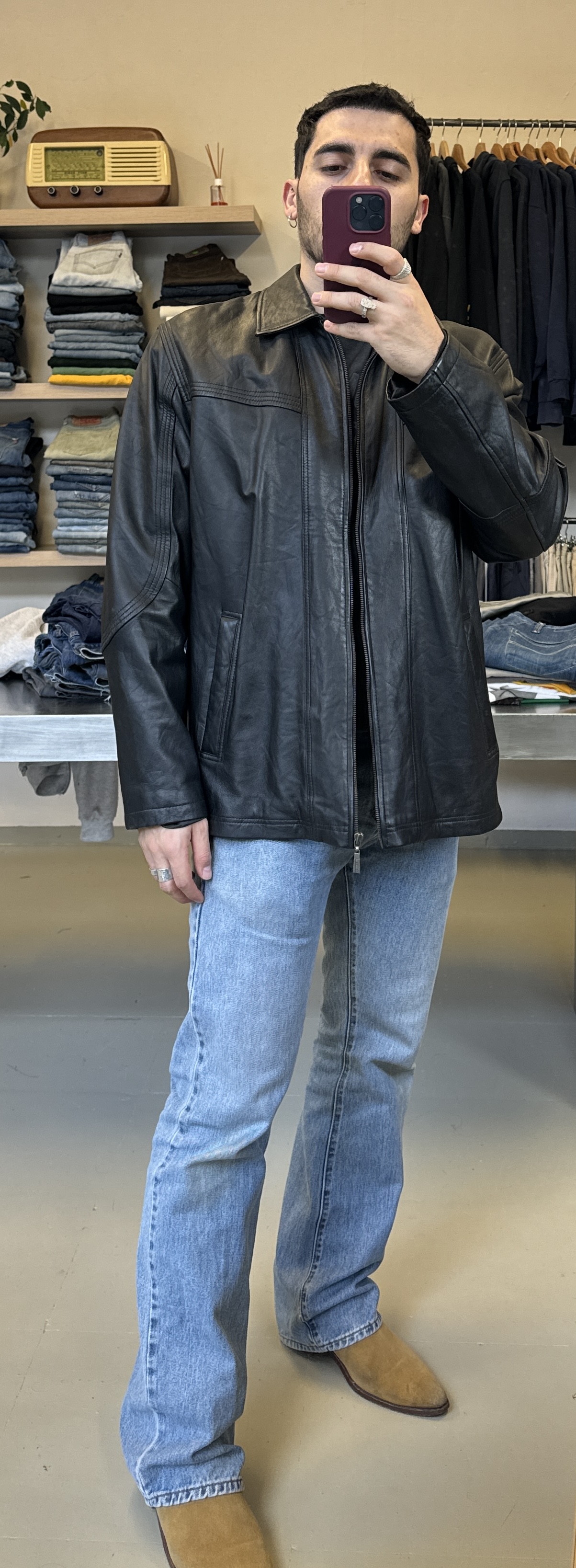 Men's Leather Jacket Taglia XL