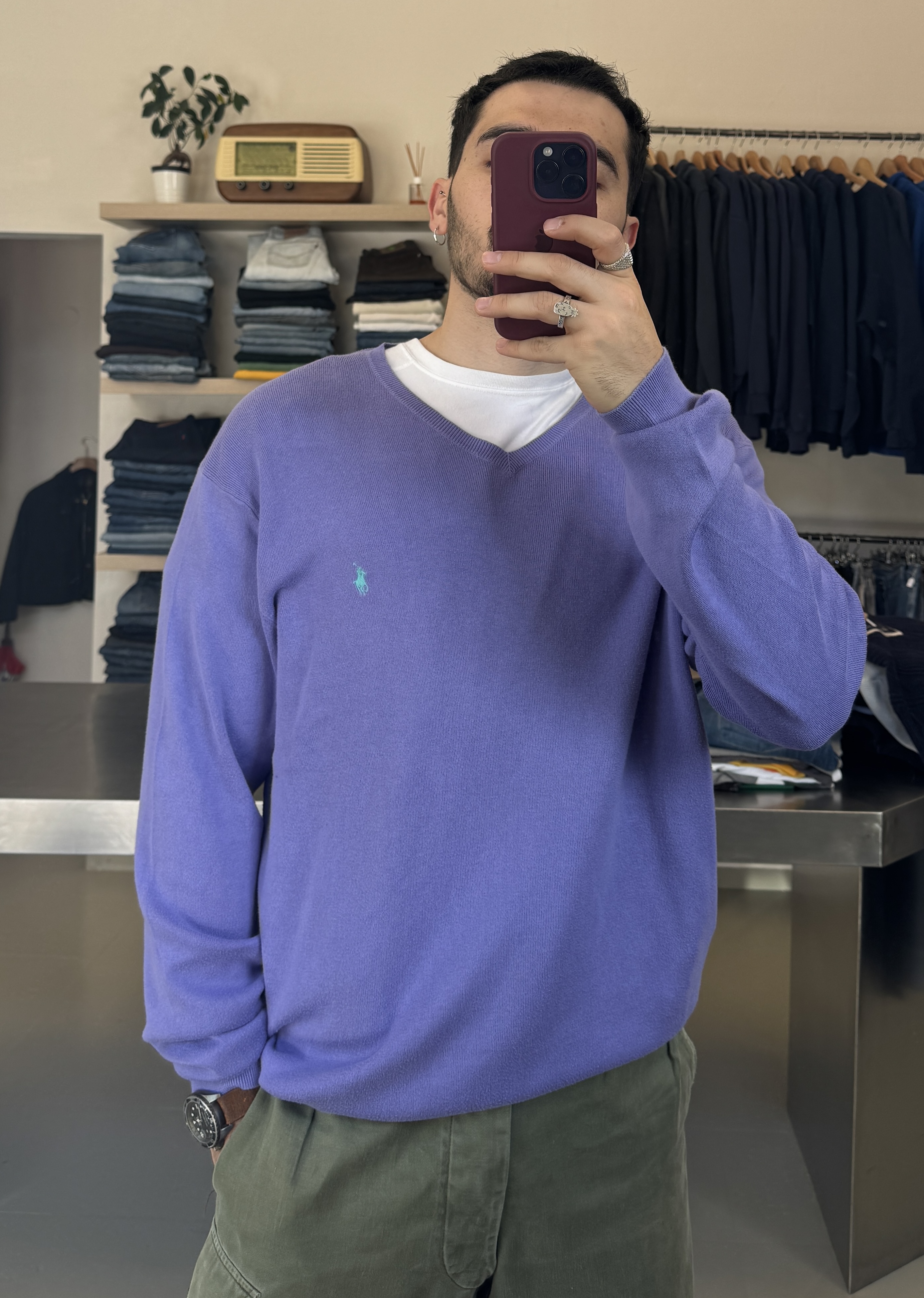 Ralph Lauren  Vintage Purple Sweater Taglia XL