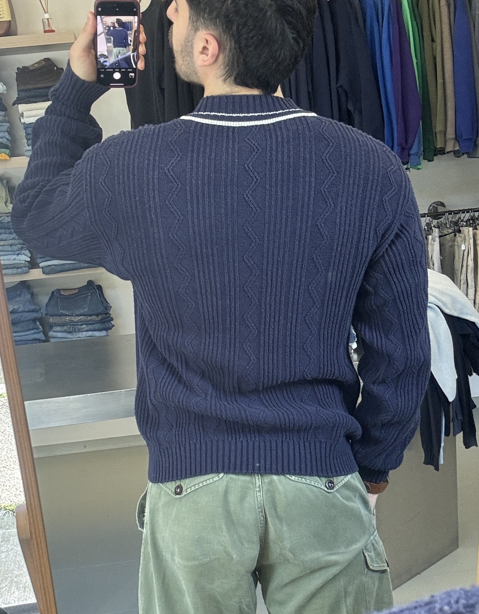 Levi's Navy Blue V-Neck Sweater Taglia S