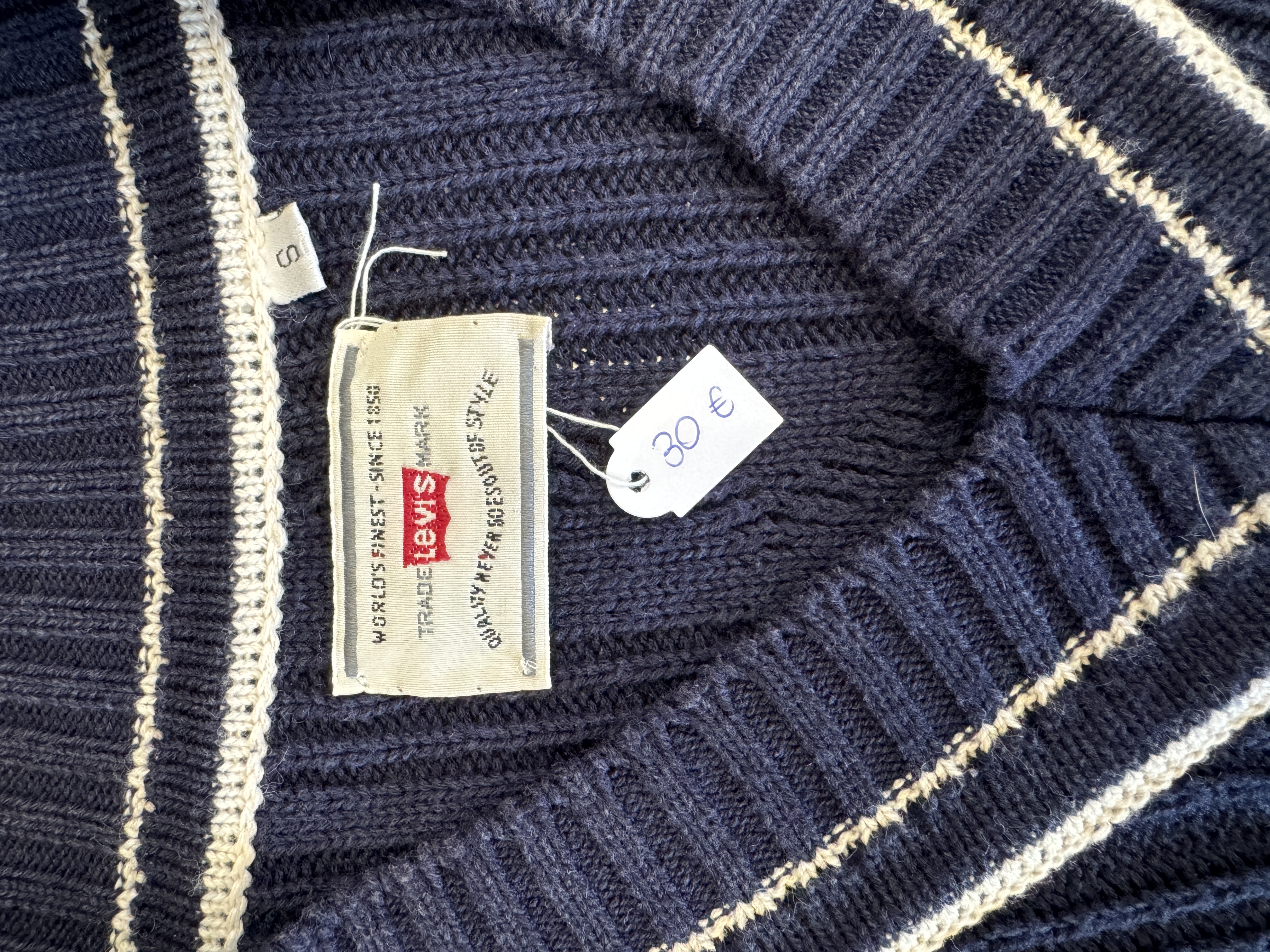 Levi's Navy Blue V-Neck Sweater Taglia S