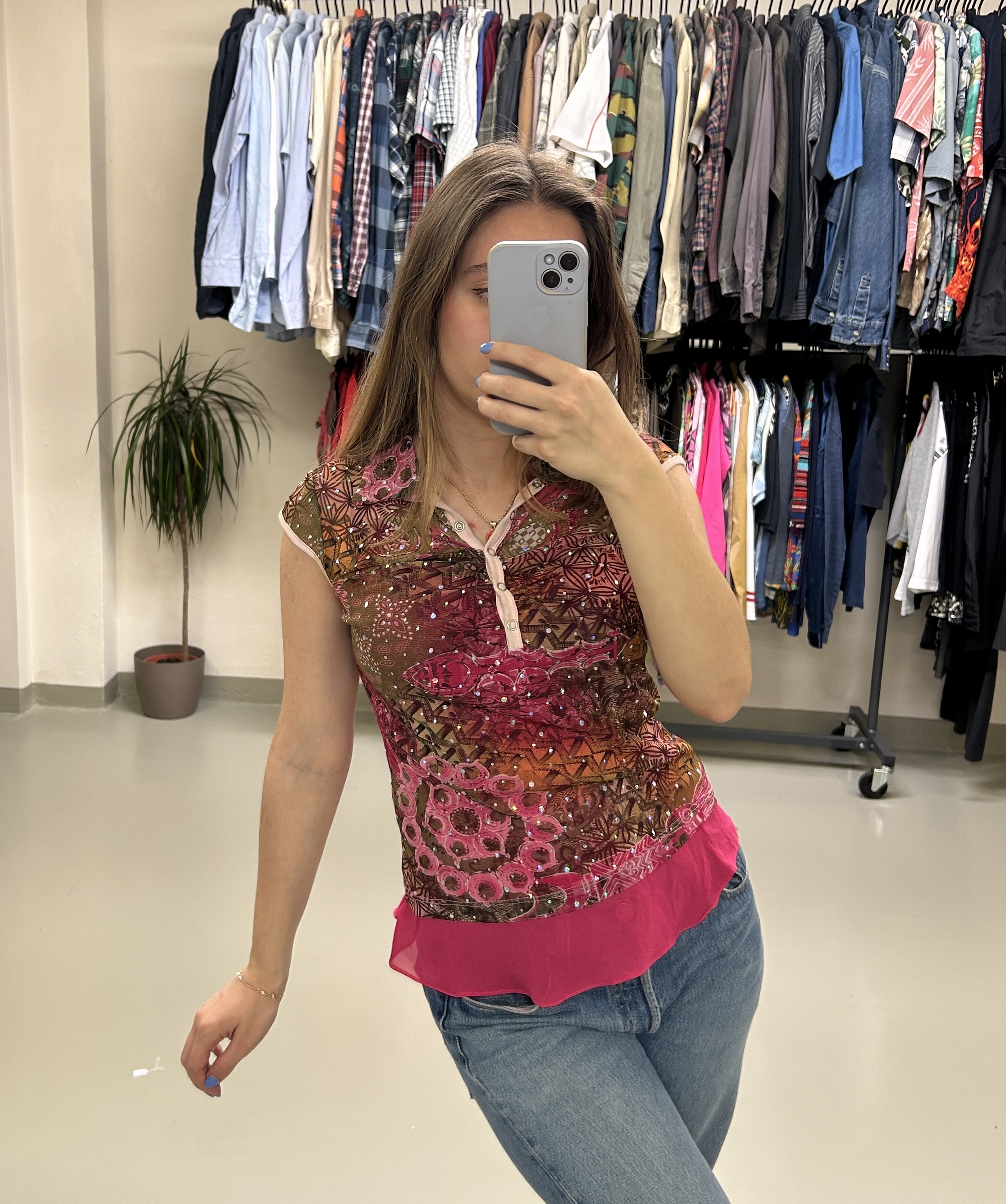 Women’s silk Bohemian Blouse Taglia S