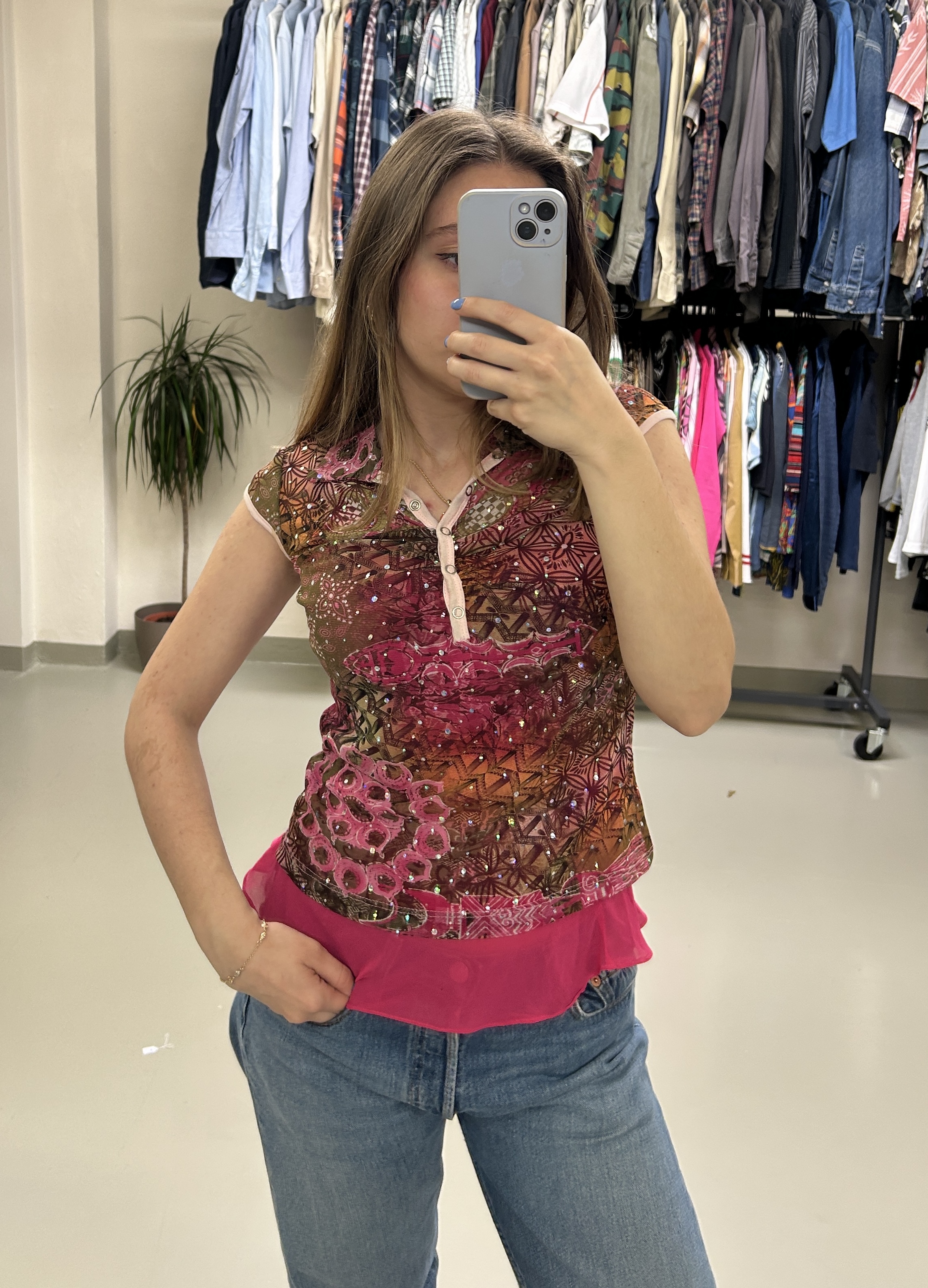 Women’s silk Bohemian Blouse Taglia S