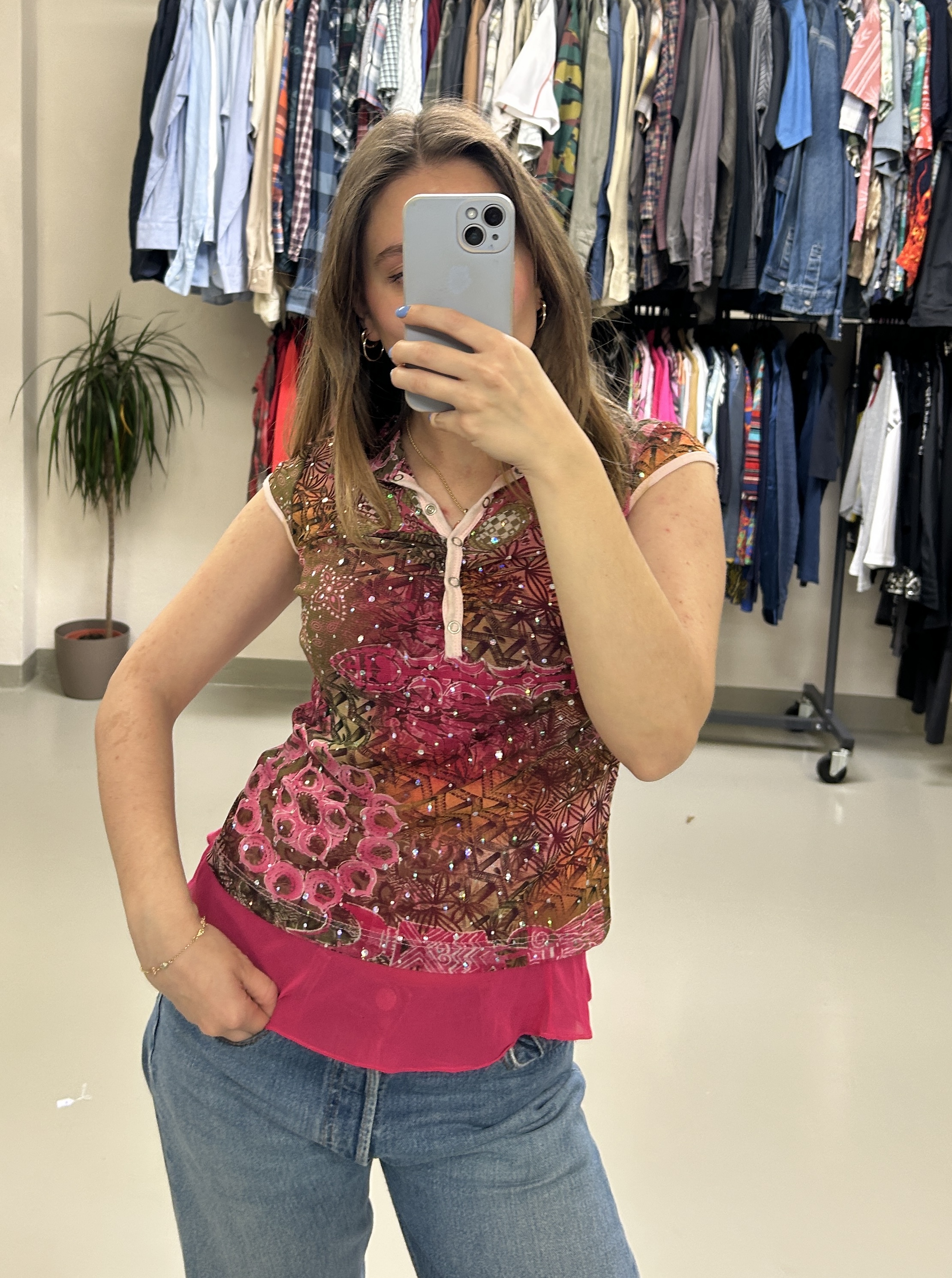 Women’s silk Bohemian Blouse Taglia S