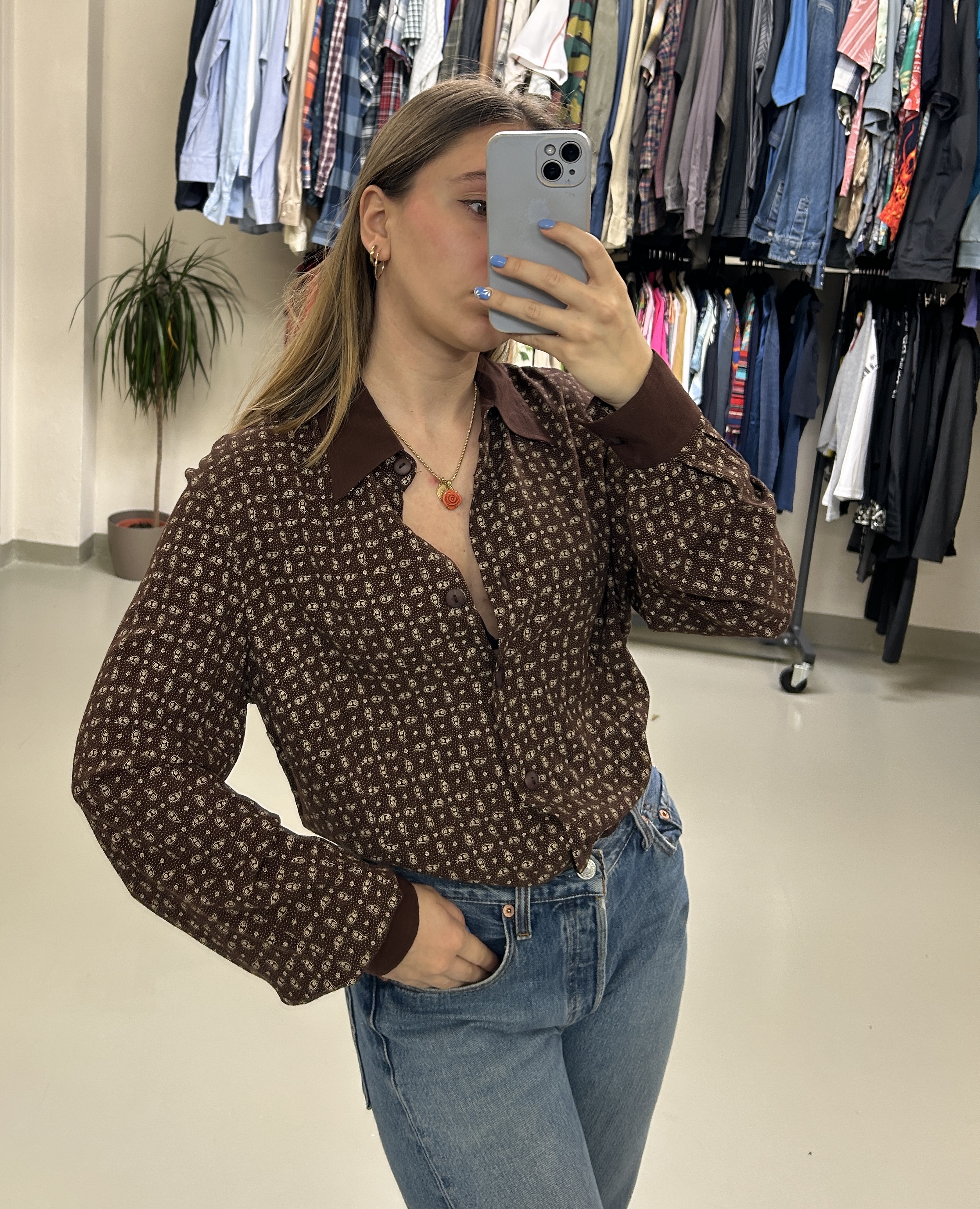Vintage Brown Blouse Taglia M