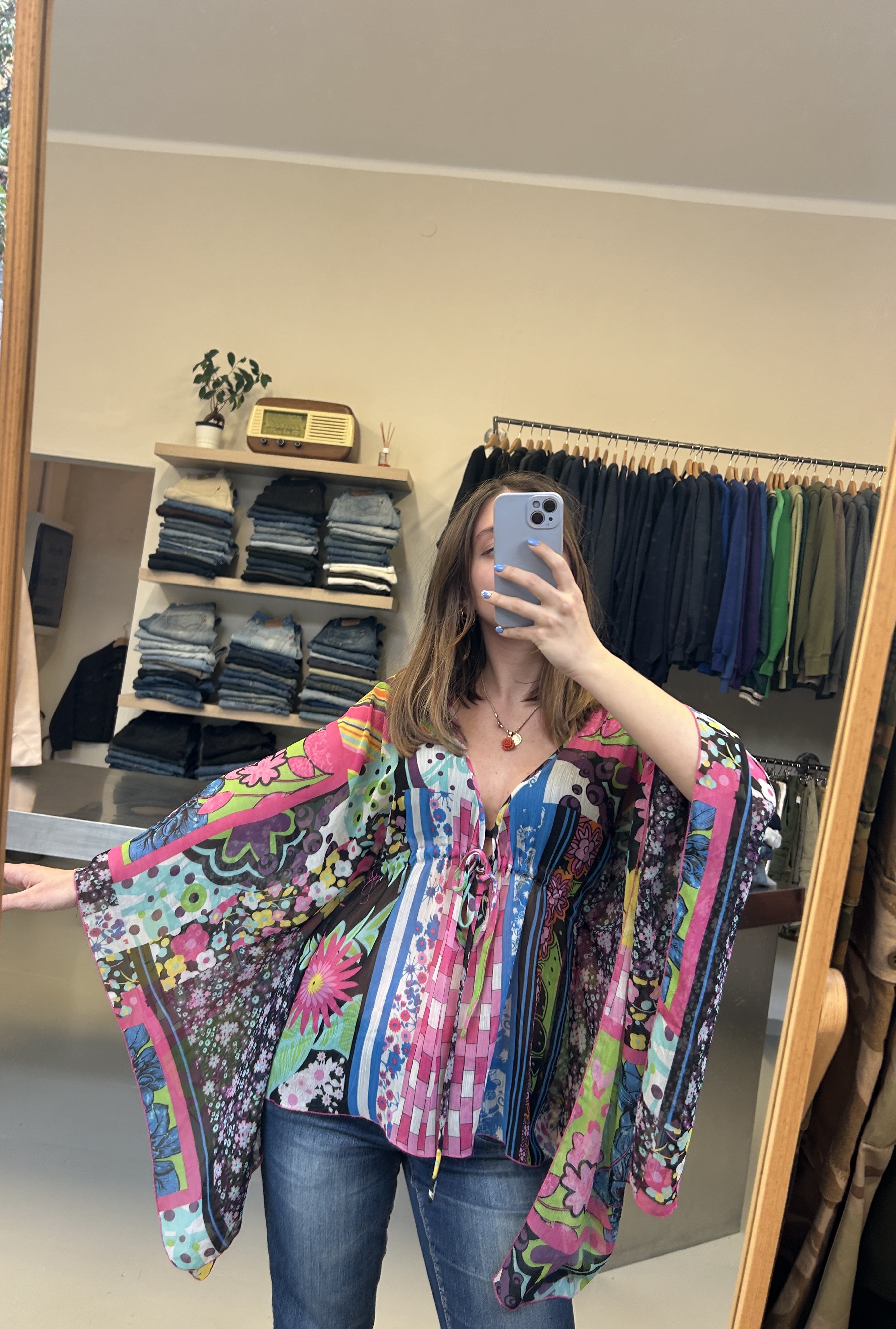 Colorful Boho Top y2k Taglia Unica