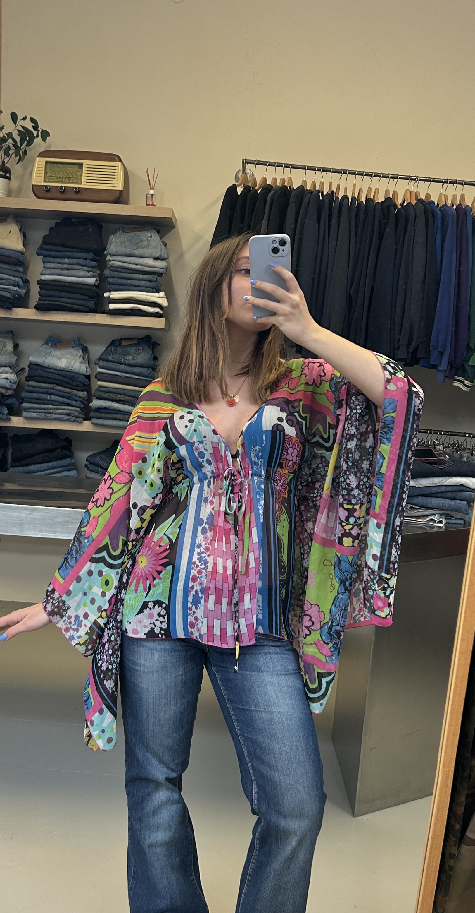 Colorful Boho Top y2k Taglia Unica