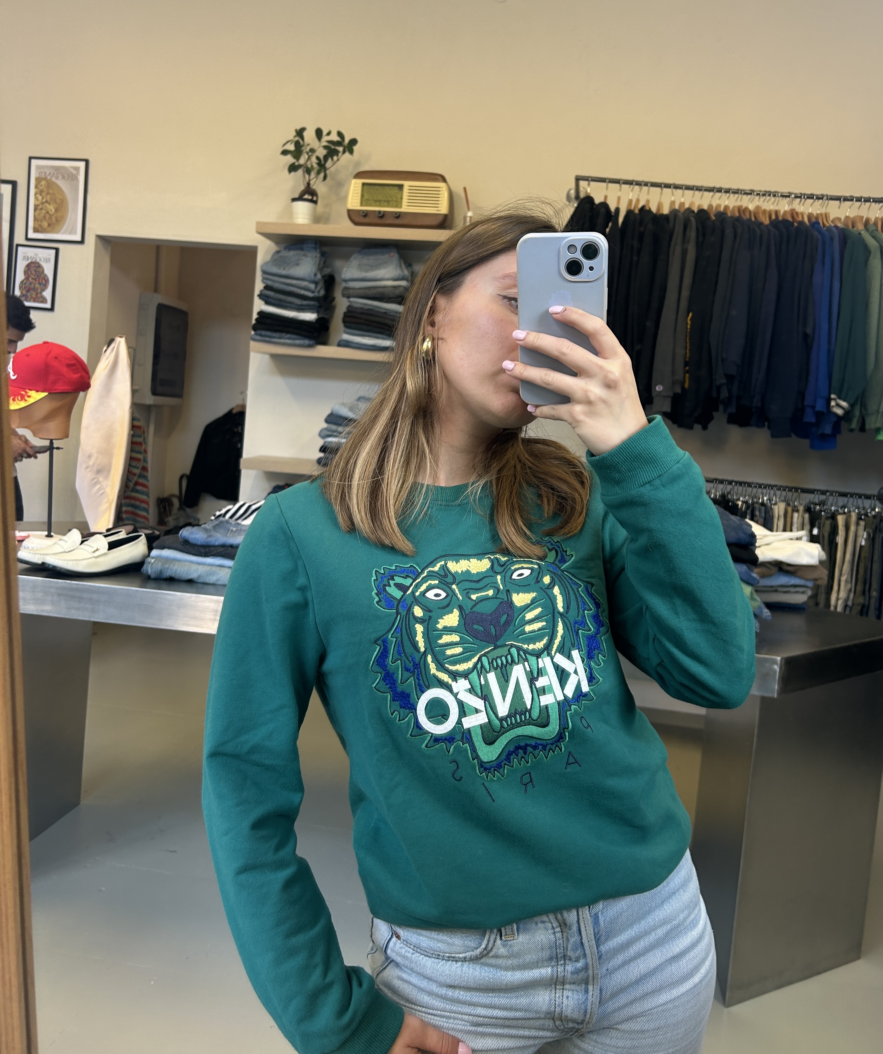 Kenzo Green Tiger Sweatshirt taglia XS/S