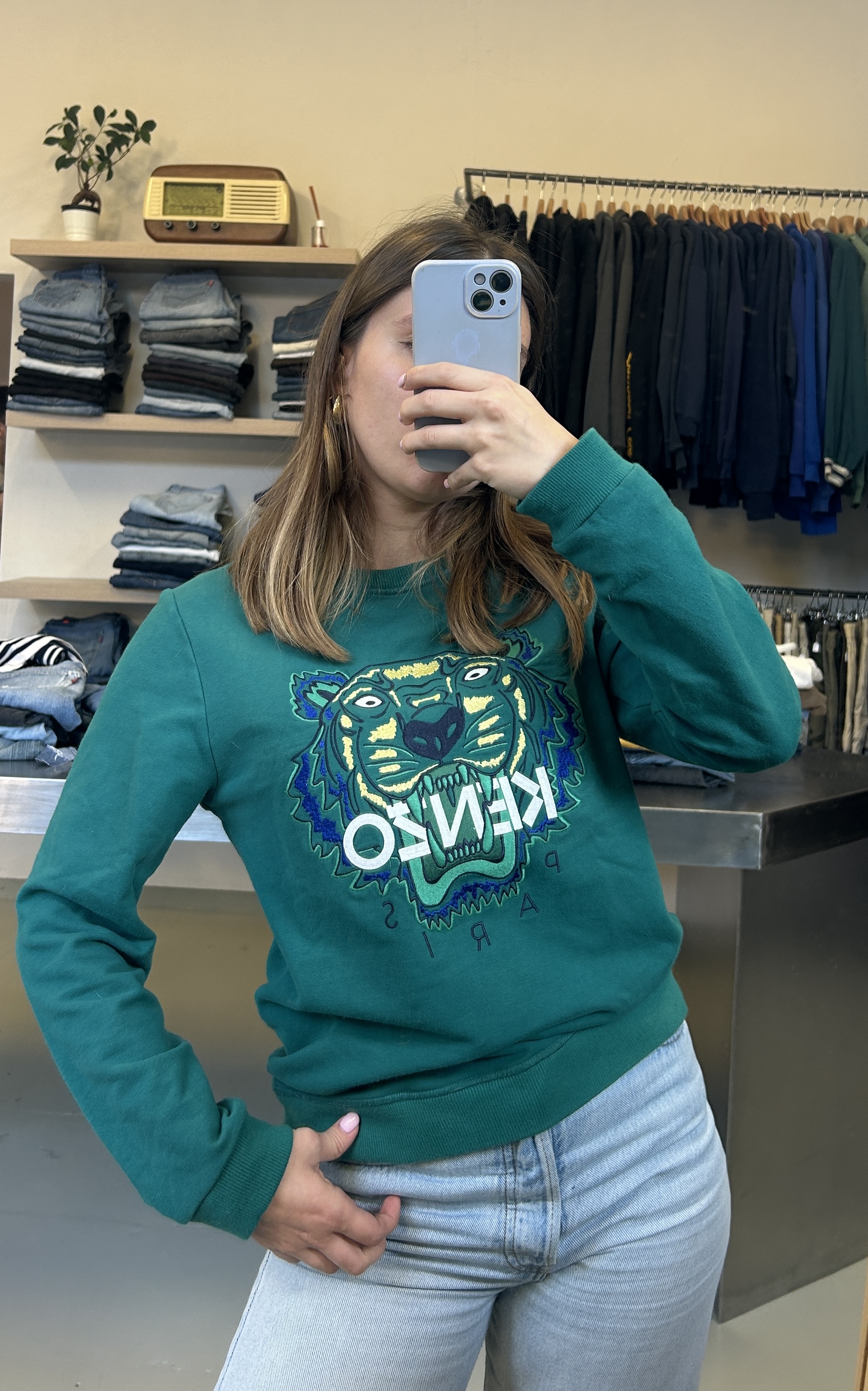 Kenzo Green Tiger Sweatshirt taglia XS/S