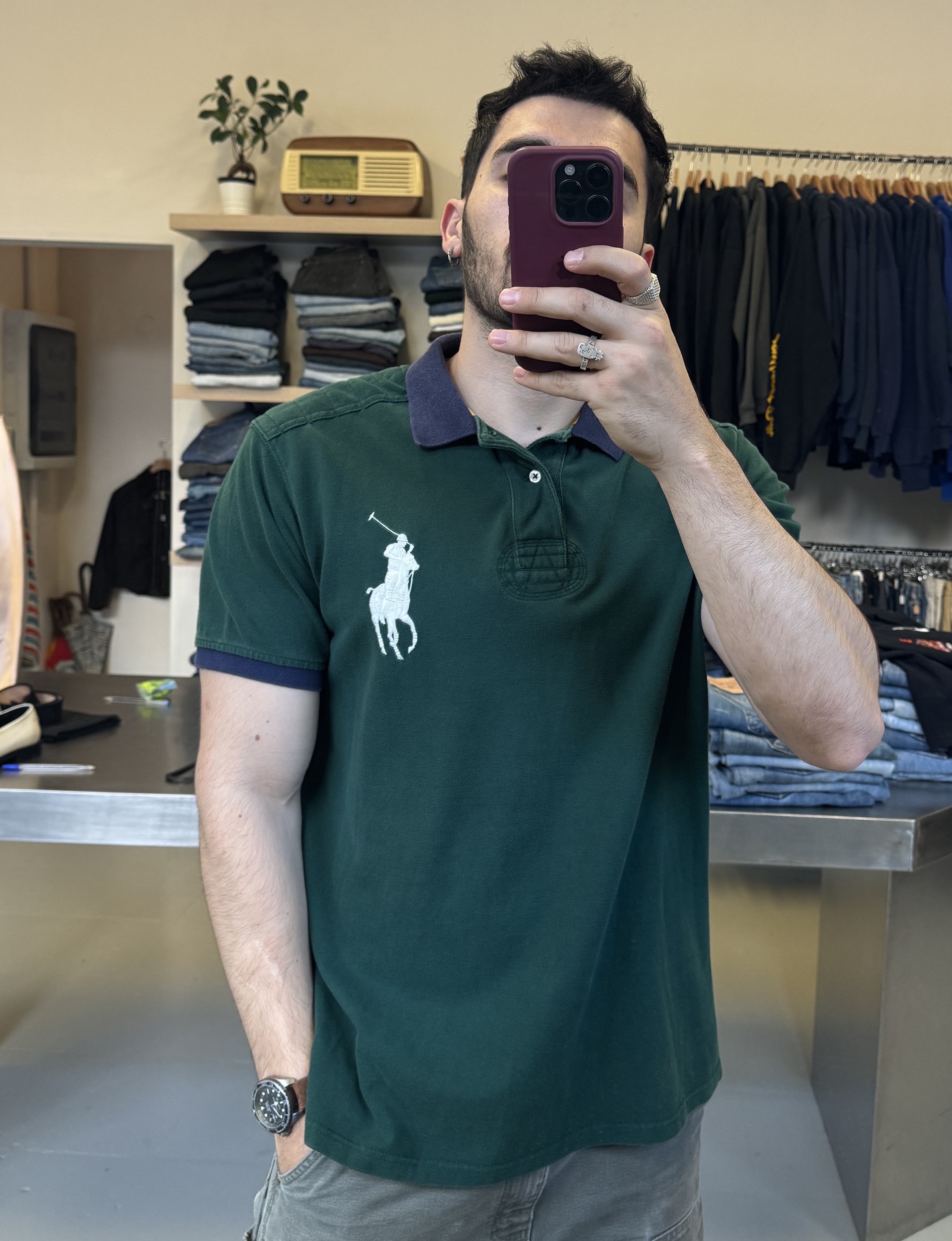 Green Polo Ralph Lauren taglia XL