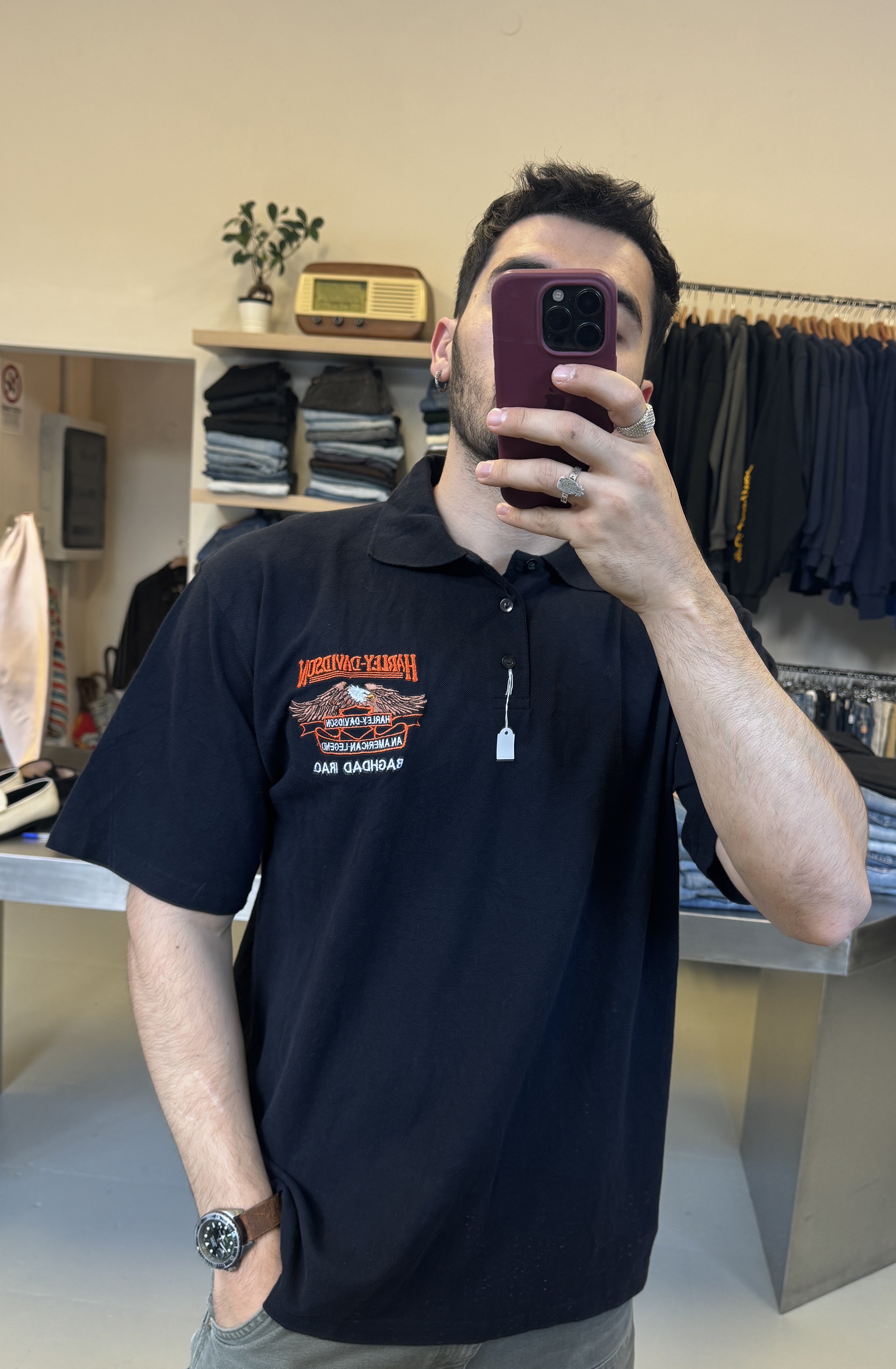 Harley-Davidson Black Polo Shirt taglia XL