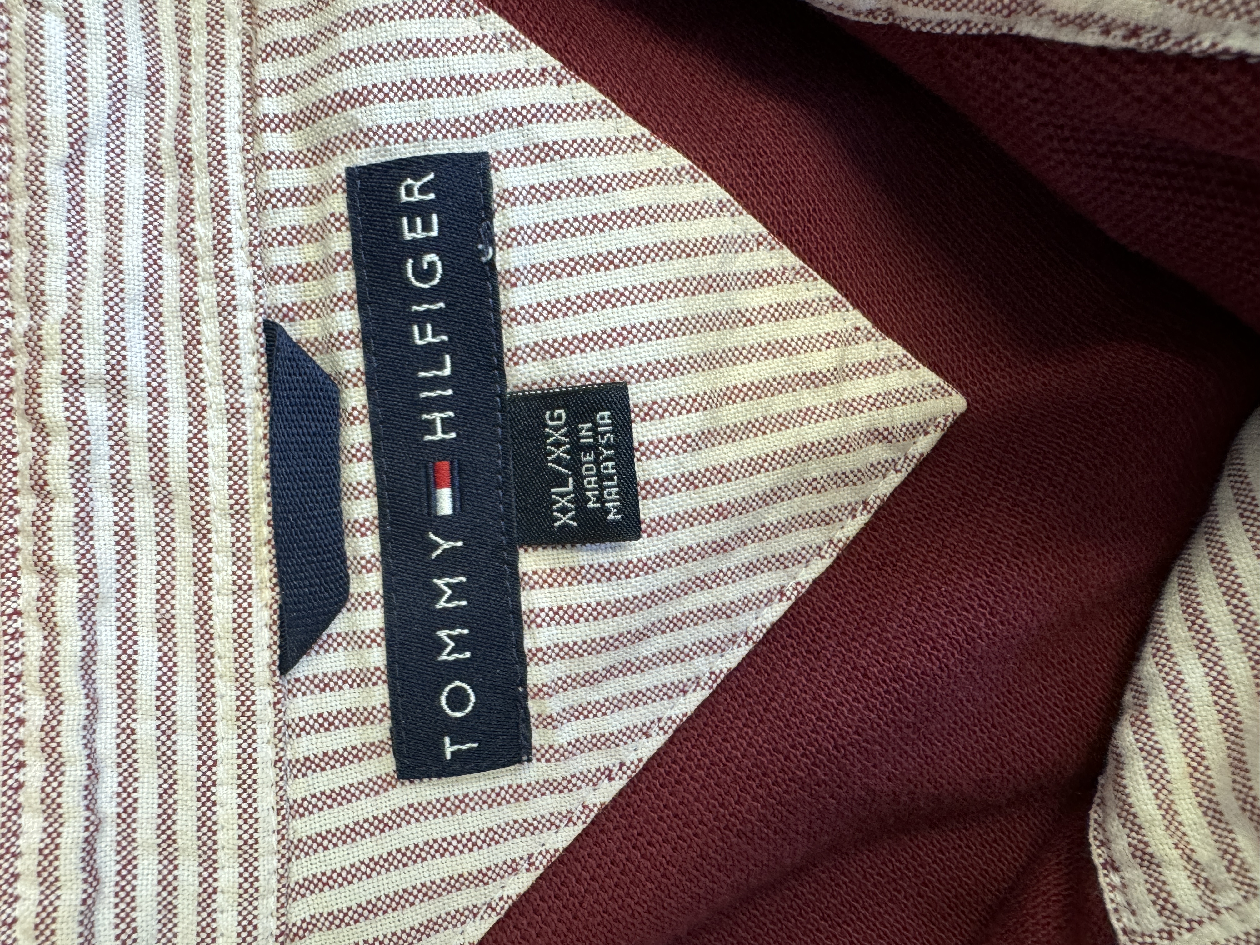 Tommy Hilfiger crop fit Burgundy Polo Shirt taglia XXL