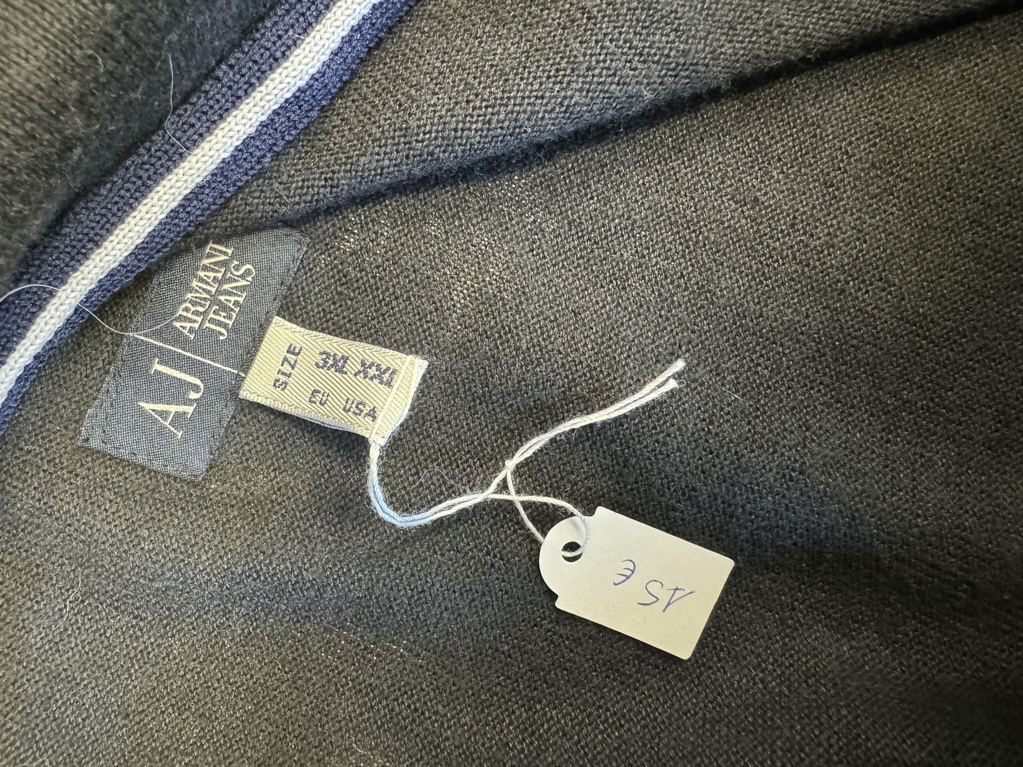 Armani Jeans Black Collared polo Taglia XXL